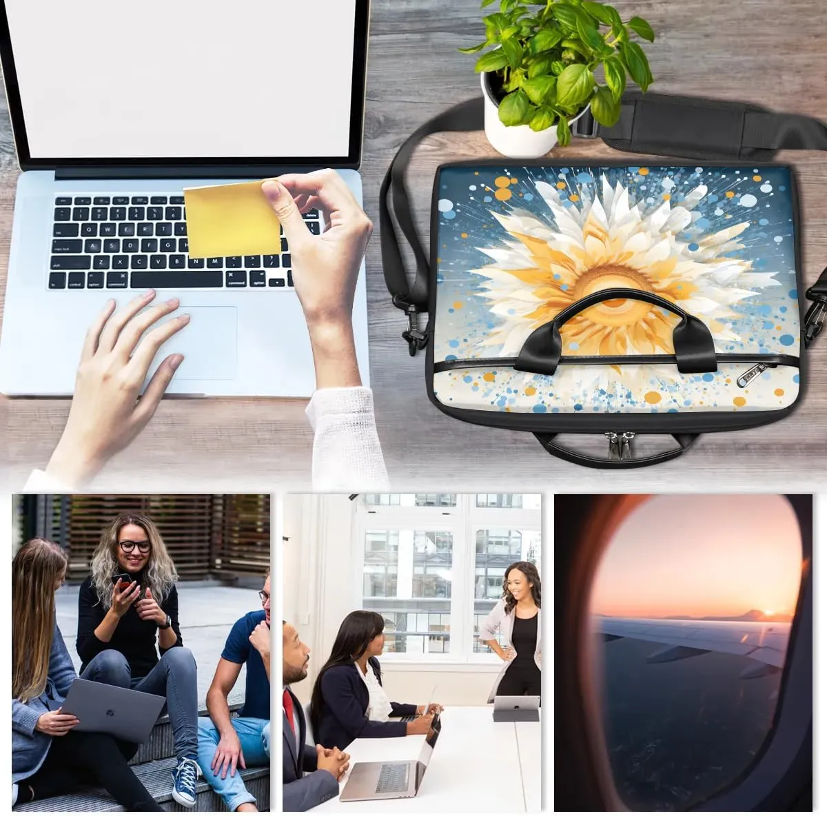 Laptop Shoulder Bag for 13-15 Inch Waterproof Laptop Sleeve Case Bag Slim Computer Carry Case Computer Cases for Laptops