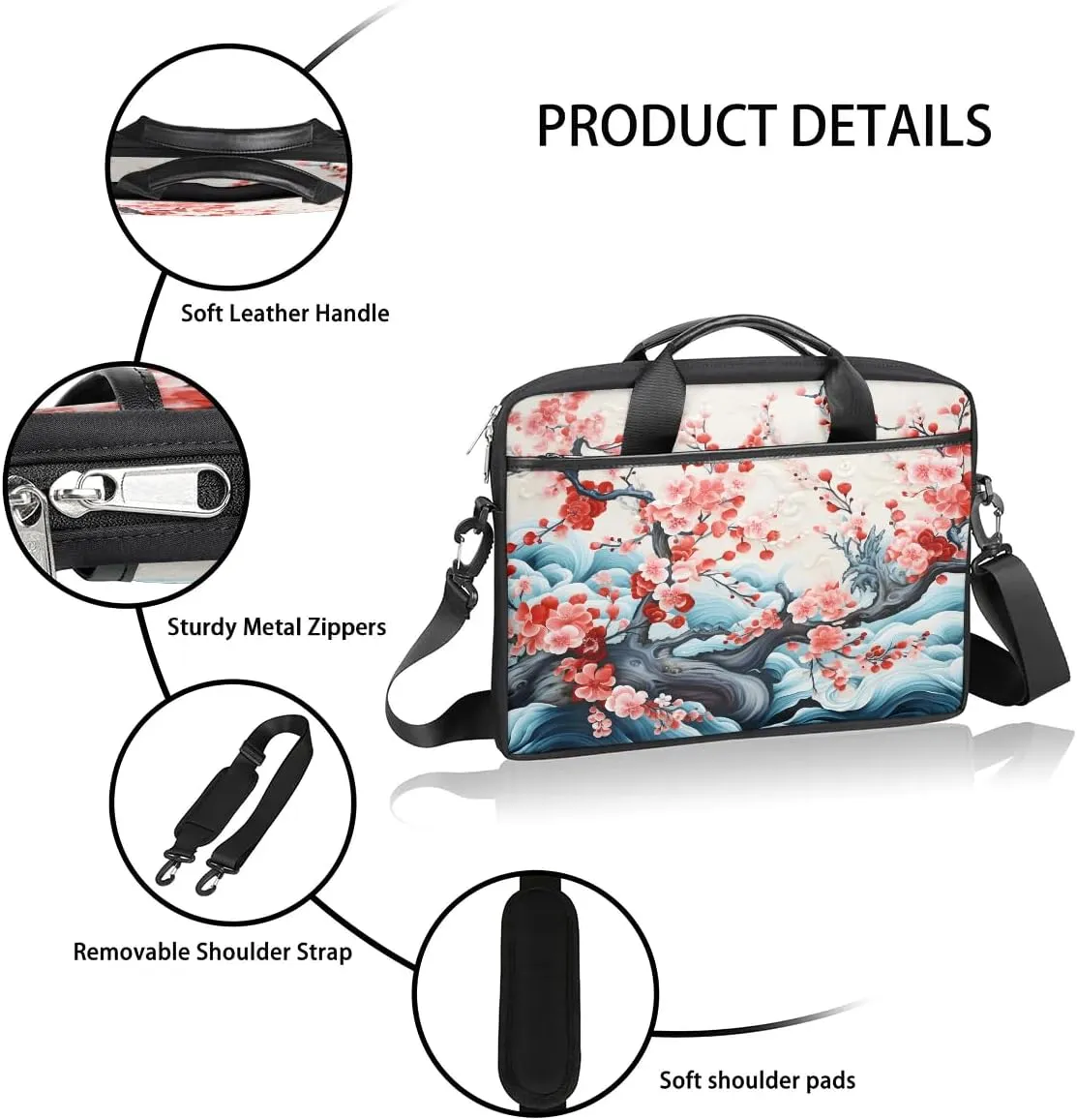 Laptop Shoulder Bag for 13-15 Inch Waterproof Laptop Sleeve Case Bag Slim Computer Carry Case Computer Cases for Laptops