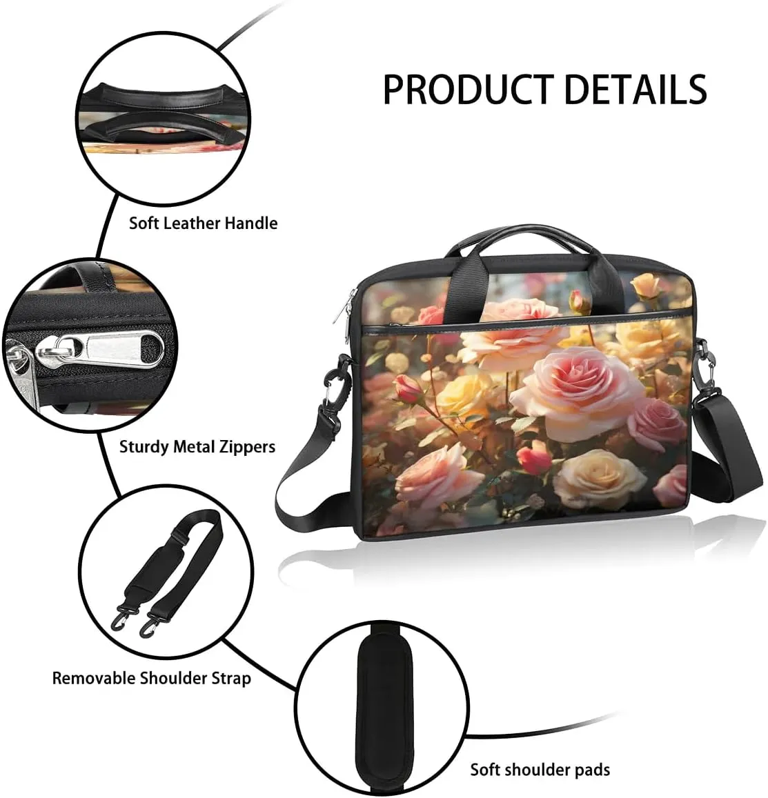 Laptop Shoulder Bag for 13-15 Inch Waterproof Laptop Sleeve Case Bag Slim Computer Carry Case Computer Cases for Laptops