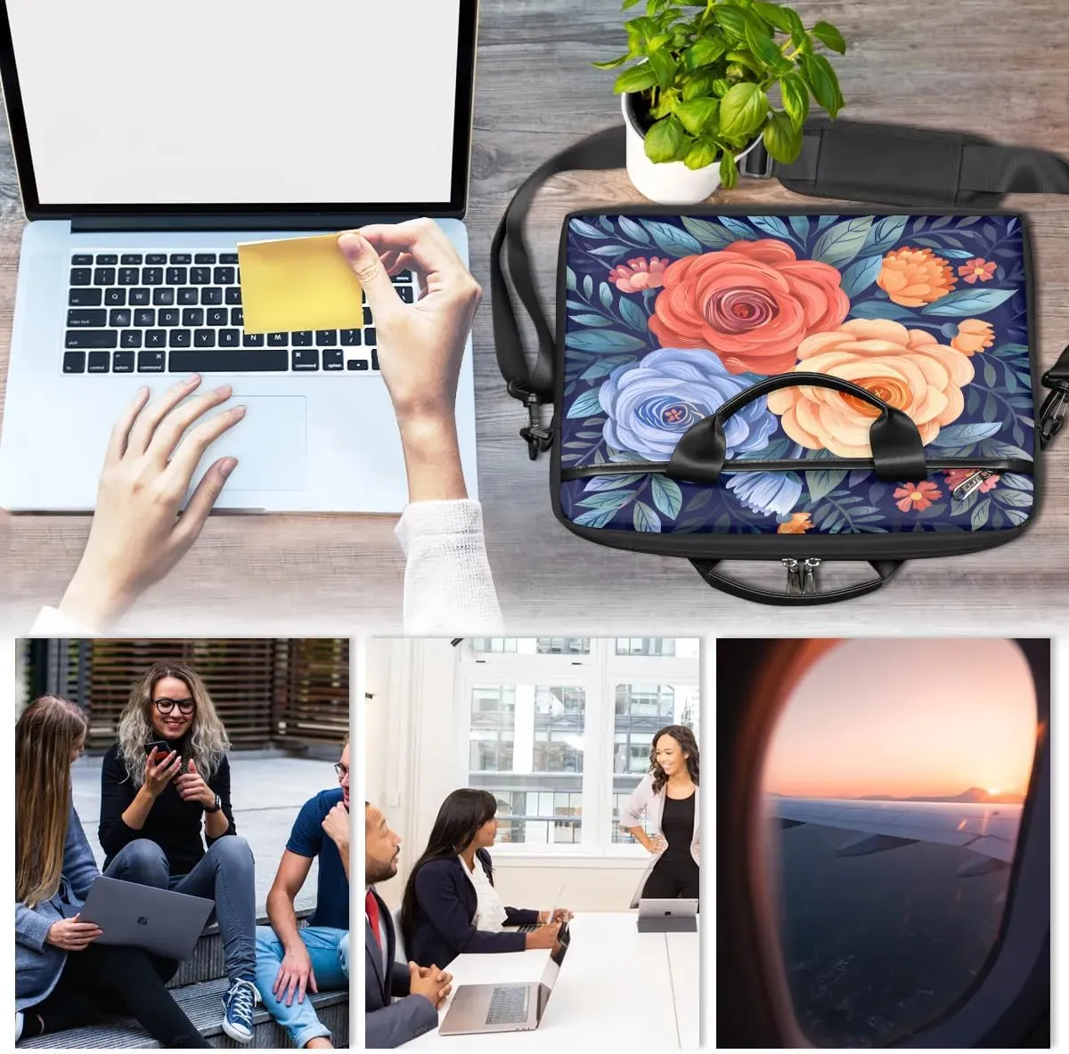 Laptop Shoulder Bag for 13-15 Inch Waterproof Laptop Sleeve Case Bag Slim Computer Carry Case Computer Cases for Laptops