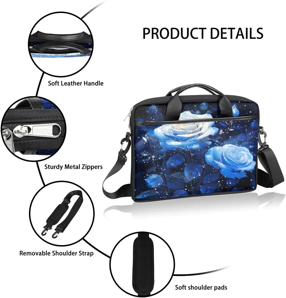 Laptop Shoulder Bag for 13-15 Inch Waterproof Laptop Sleeve Case Bag Slim Computer Carry Case Computer Cases for Laptops