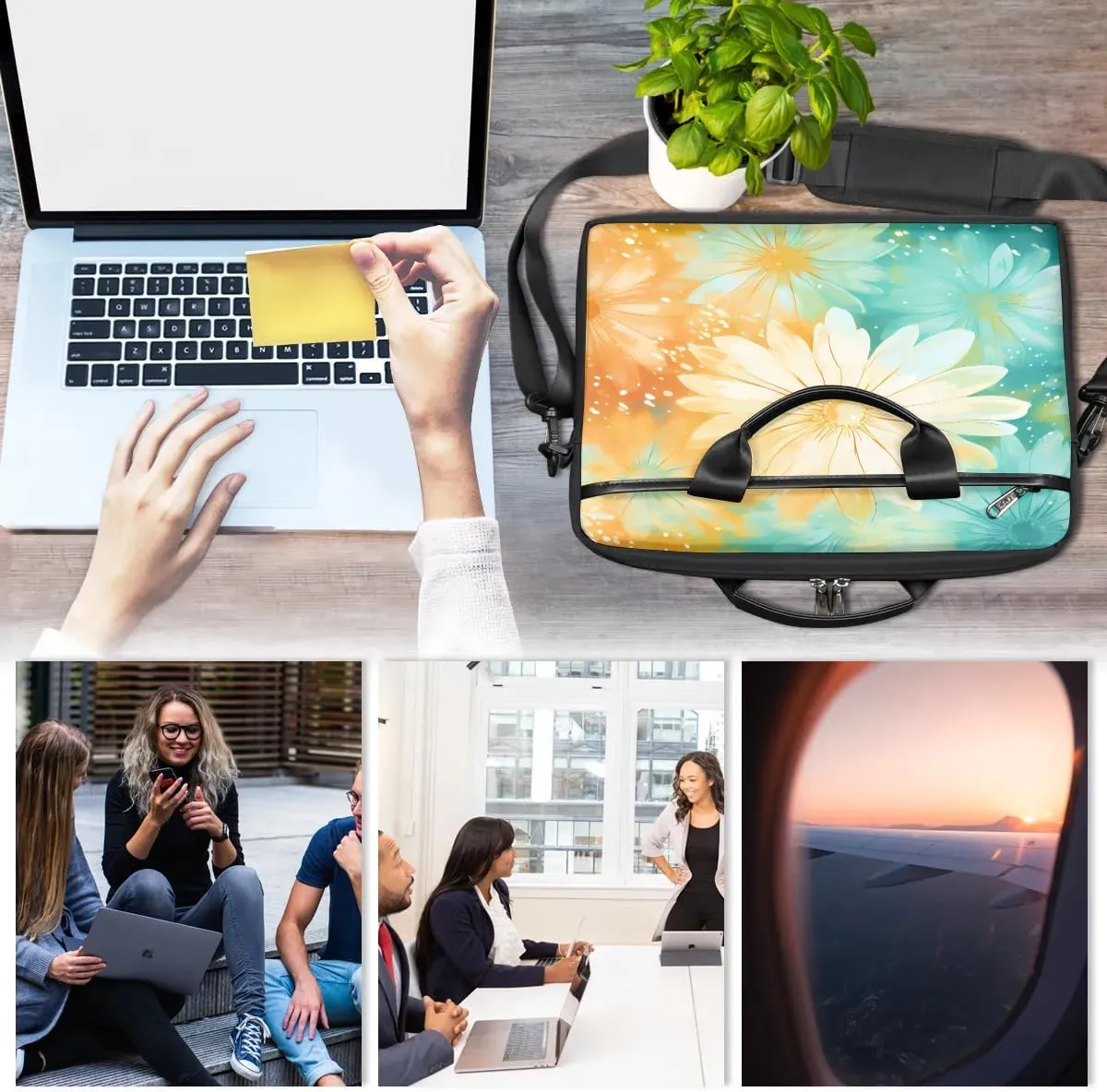 Laptop Shoulder Bag for 13-15 Inch Waterproof Laptop Sleeve Case Bag Slim Computer Carry Case Computer Cases for Laptops