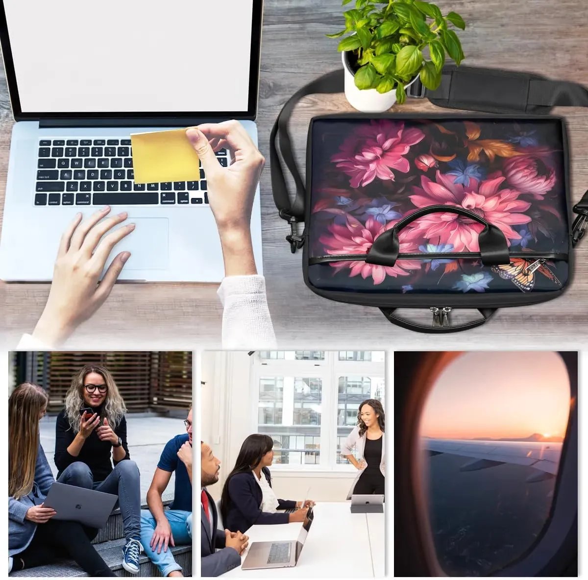 Laptop Shoulder Bag for 13-15 Inch Waterproof Laptop Sleeve Case Bag Slim Computer Carry Case Computer Cases for Laptops