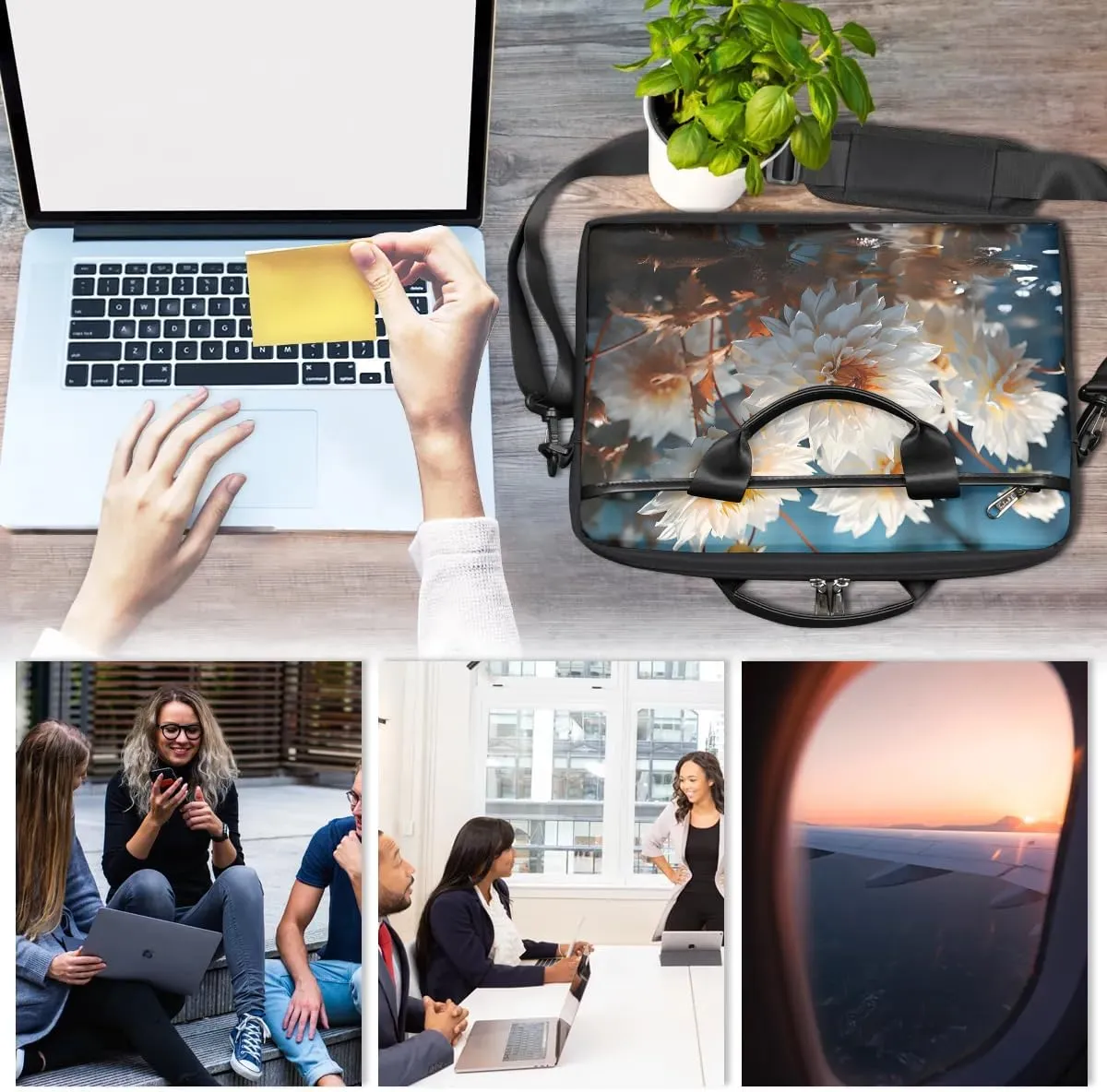 Laptop Shoulder Bag for 13-15 Inch Waterproof Laptop Sleeve Case Bag Slim Computer Carry Case Computer Cases for Laptops