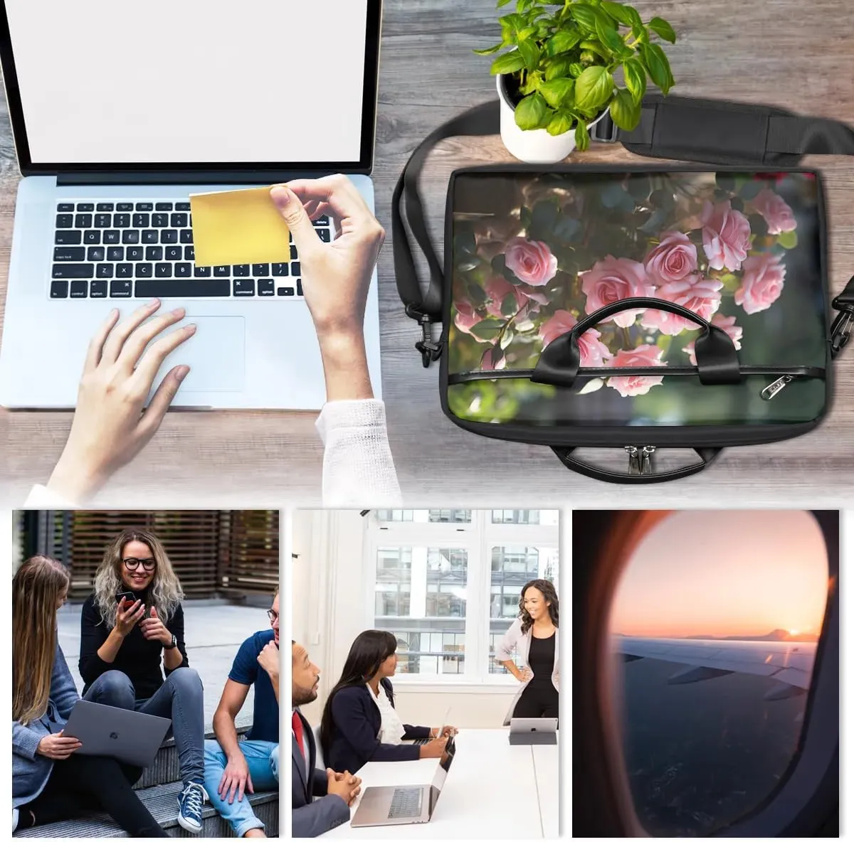 Laptop Shoulder Bag for 13-15 Inch Waterproof Laptop Sleeve Case Bag Slim Computer Carry Case Computer Cases for Laptops