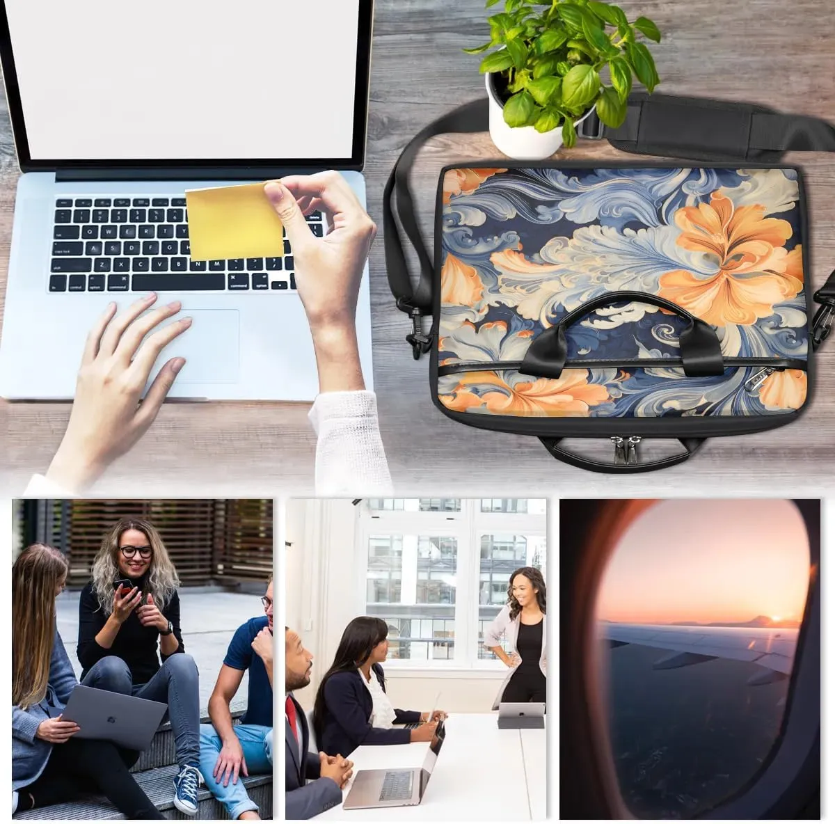 Laptop Shoulder Bag for 13-15 Inch Waterproof Laptop Sleeve Case Bag Slim Computer Carry Case Computer Cases for Laptops