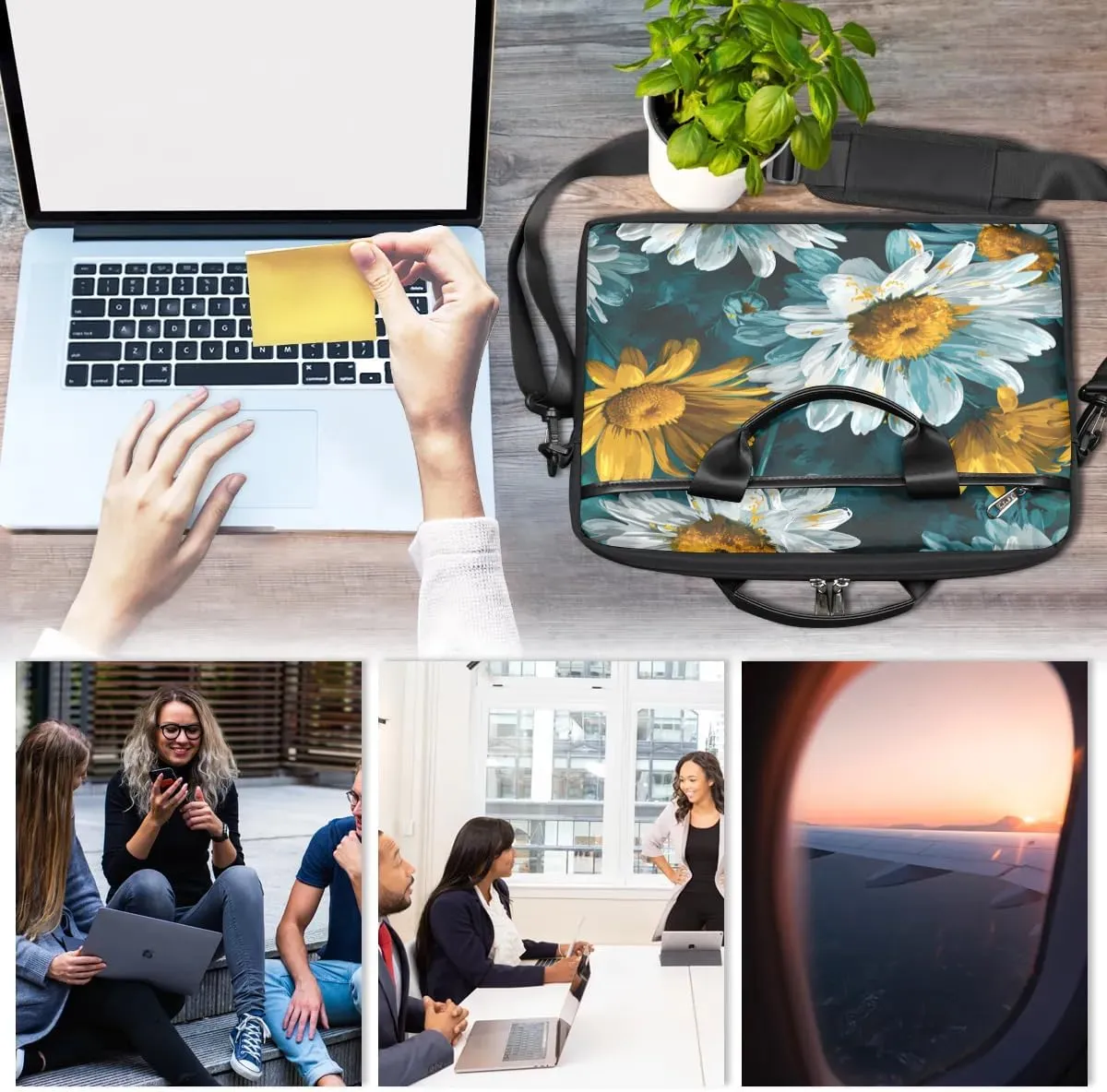 Laptop Shoulder Bag for 13-15 Inch Waterproof Laptop Sleeve Case Bag Slim Computer Carry Case Computer Cases for Laptops