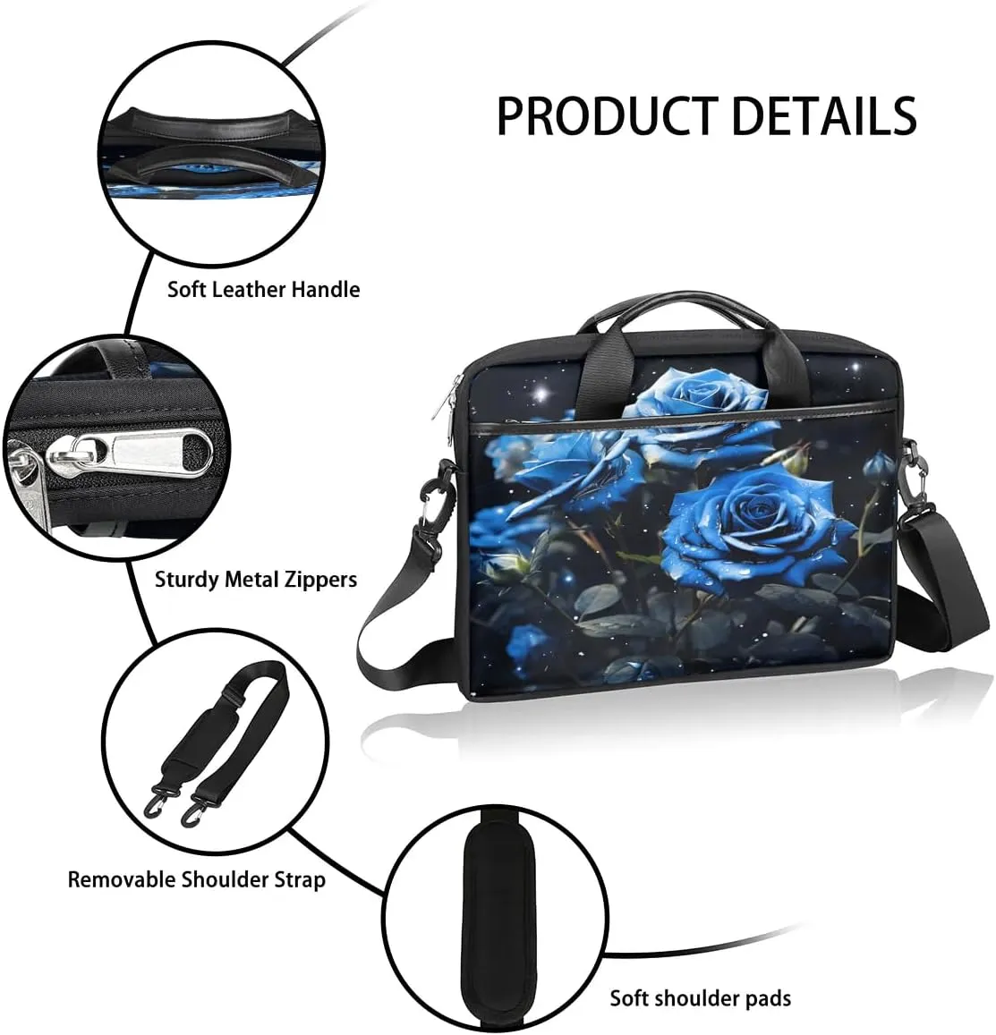 Laptop Shoulder Bag for 13-15 Inch Waterproof Laptop Sleeve Case Bag Slim Computer Carry Case Computer Cases for Laptops