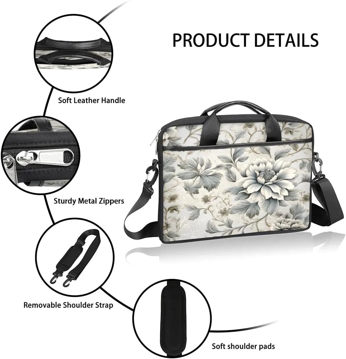 Laptop Shoulder Bag for 13-15 Inch Waterproof Laptop Sleeve Case Bag Slim Computer Carry Case Computer Cases for Laptops