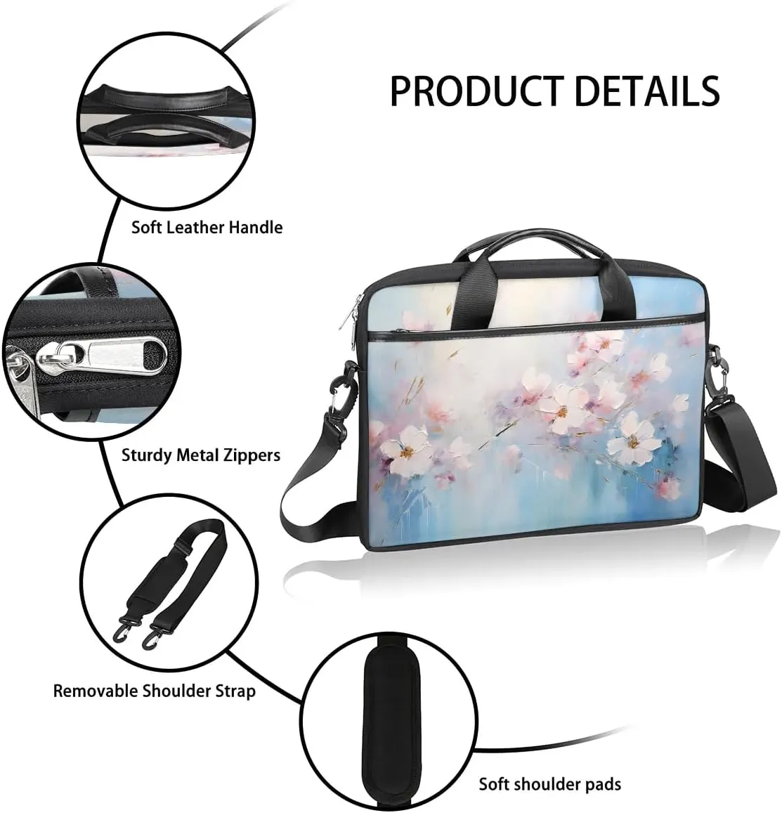 Laptop Shoulder Bag for 13-15 Inch Waterproof Laptop Sleeve Case Bag Slim Computer Carry Case Computer Cases for Laptops