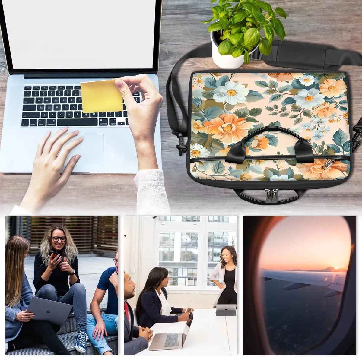 Laptop Shoulder Bag for 13-15 Inch Waterproof Laptop Sleeve Case Bag Slim Computer Carry Case Computer Cases for Laptops