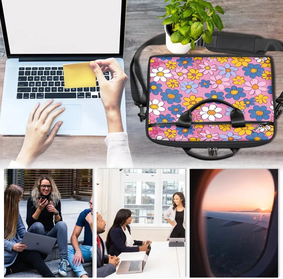 Laptop Shoulder Bag for 13-15 Inch Waterproof Laptop Sleeve Case Bag Slim Computer Carry Case Computer Cases for Laptops
