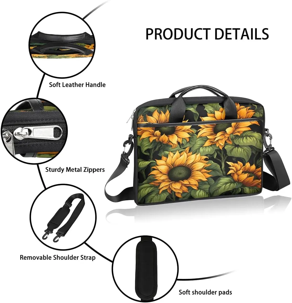 Laptop Shoulder Bag for 13-15 Inch Waterproof Laptop Sleeve Case Bag Slim Computer Carry Case Computer Cases for Laptops