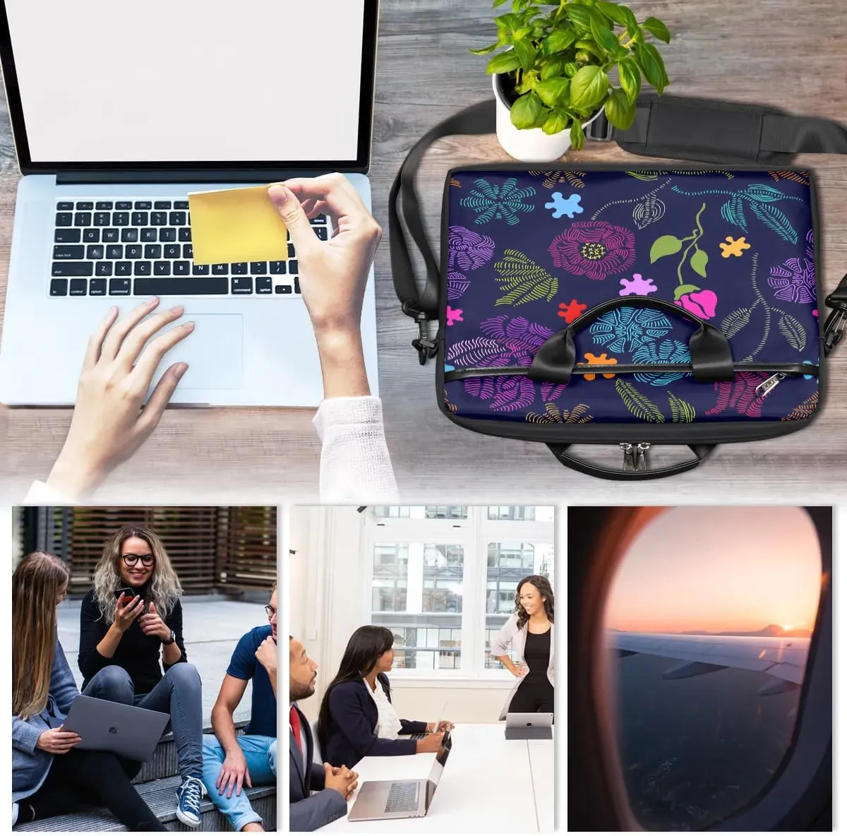 Laptop Shoulder Bag for 13-15 Inch Waterproof Laptop Sleeve Case Bag Slim Computer Carry Case Computer Cases for Laptops