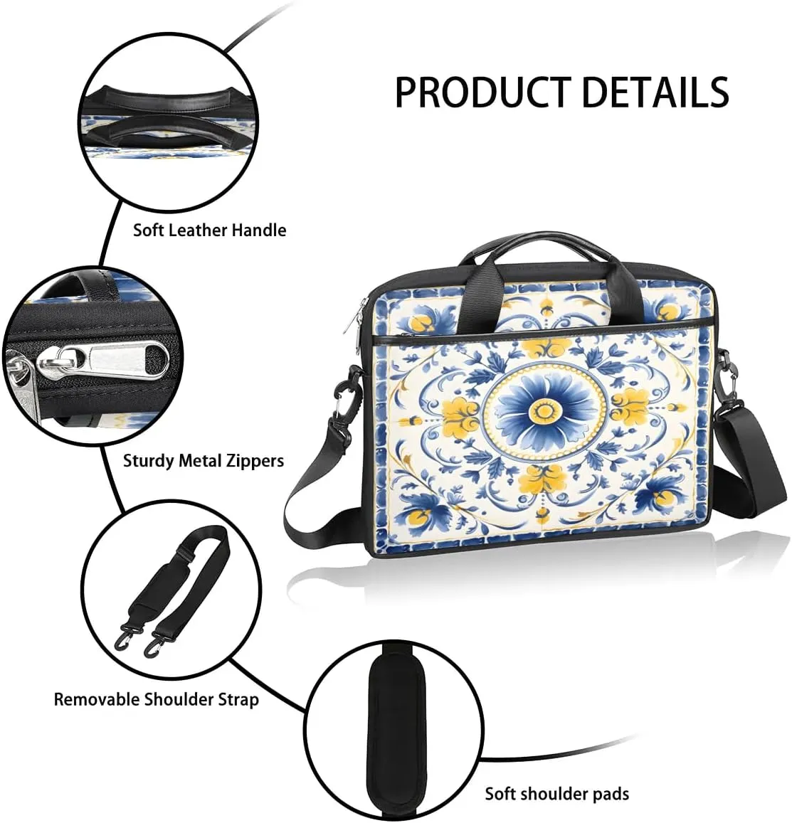 Laptop Shoulder Bag for 13-15 Inch Waterproof Laptop Sleeve Case Bag Slim Computer Carry Case Computer Cases for Laptops