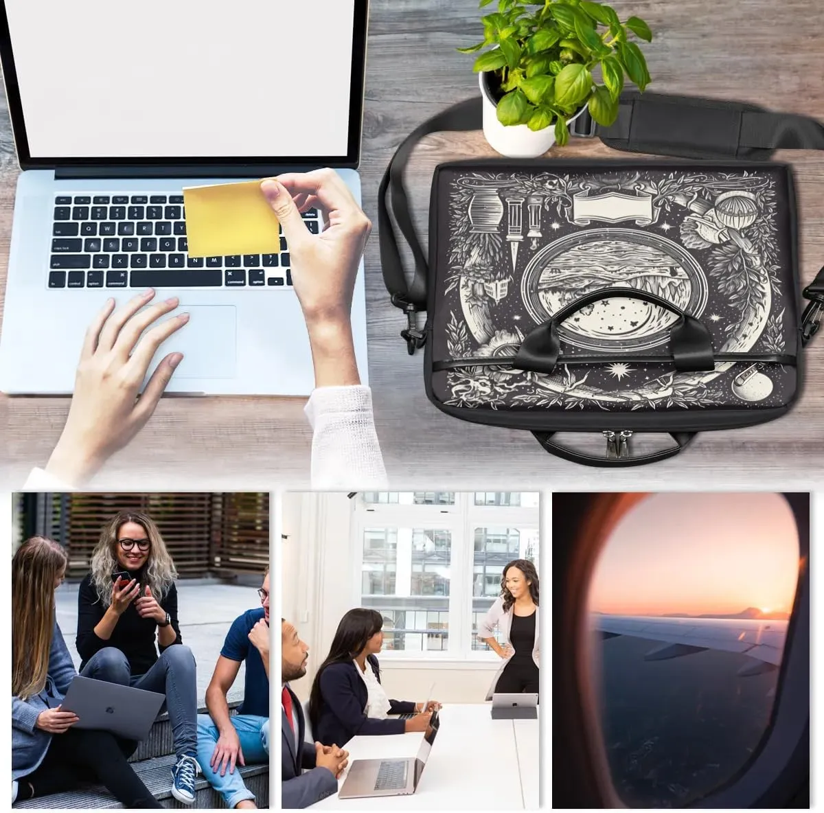 Laptop Shoulder Bag for 13-15 Inch Waterproof Laptop Sleeve Case Bag Slim Computer Carry Case Computer Cases for Laptops