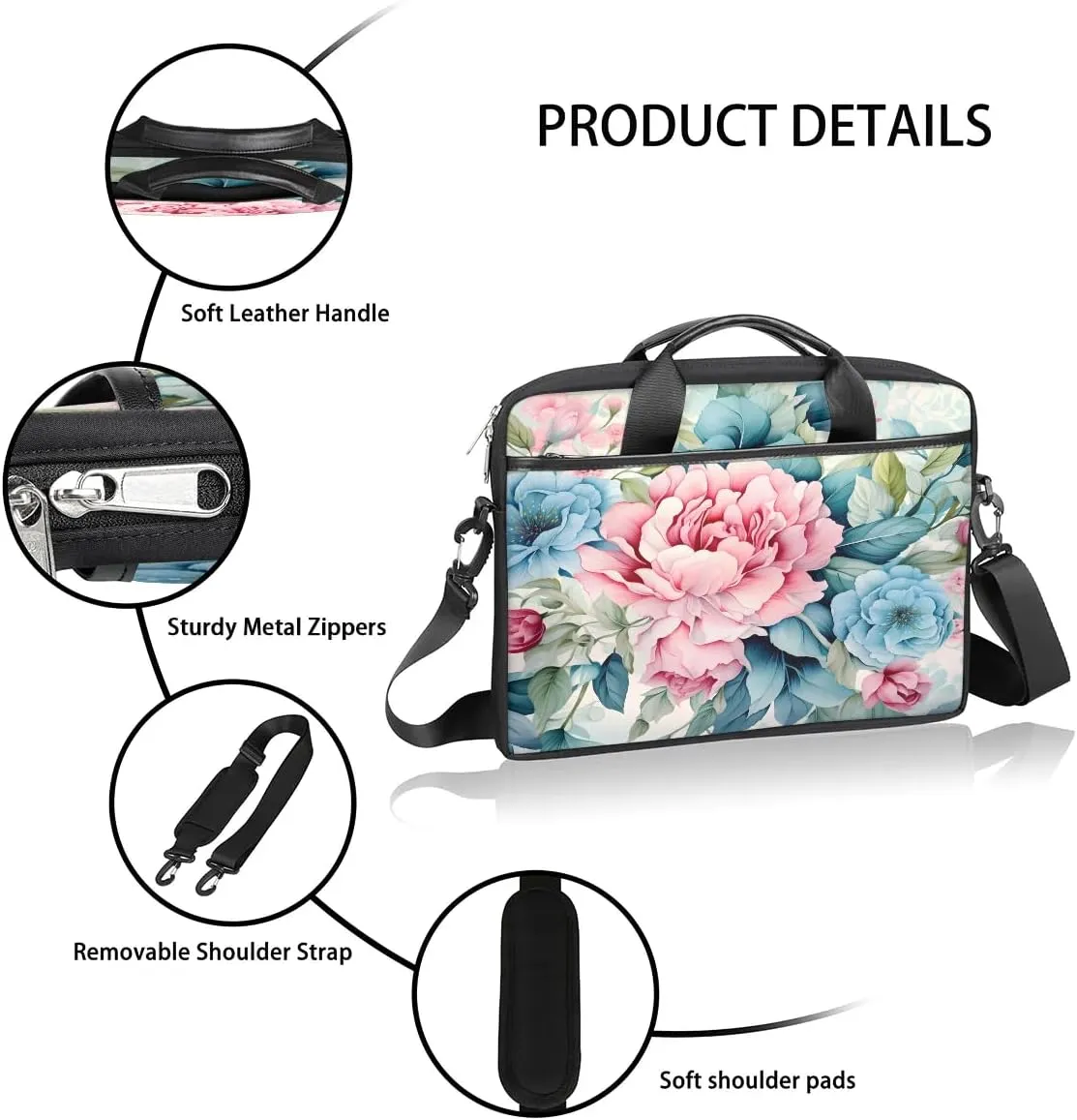 Laptop Shoulder Bag for 13-15 Inch Waterproof Laptop Sleeve Case Bag Slim Computer Carry Case Computer Cases for Laptops