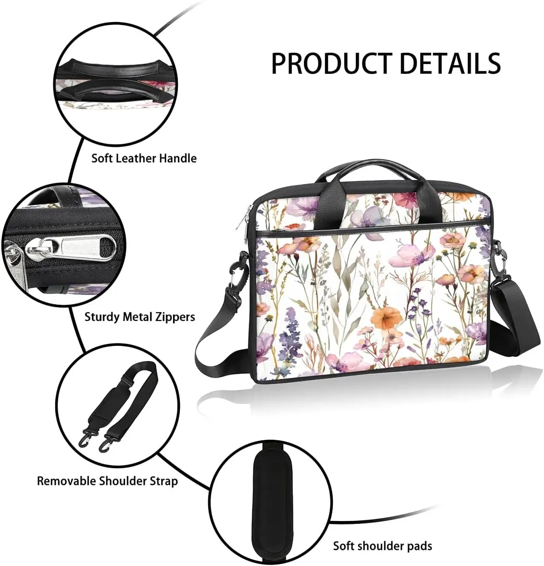 Laptop Shoulder Bag for 13-15 Inch Waterproof Laptop Sleeve Case Bag Slim Computer Carry Case Computer Cases for Laptops
