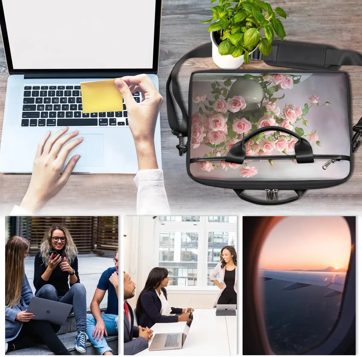 Laptop Shoulder Bag for 13-15 Inch Waterproof Laptop Sleeve Case Bag Slim Computer Carry Case Computer Cases for Laptops