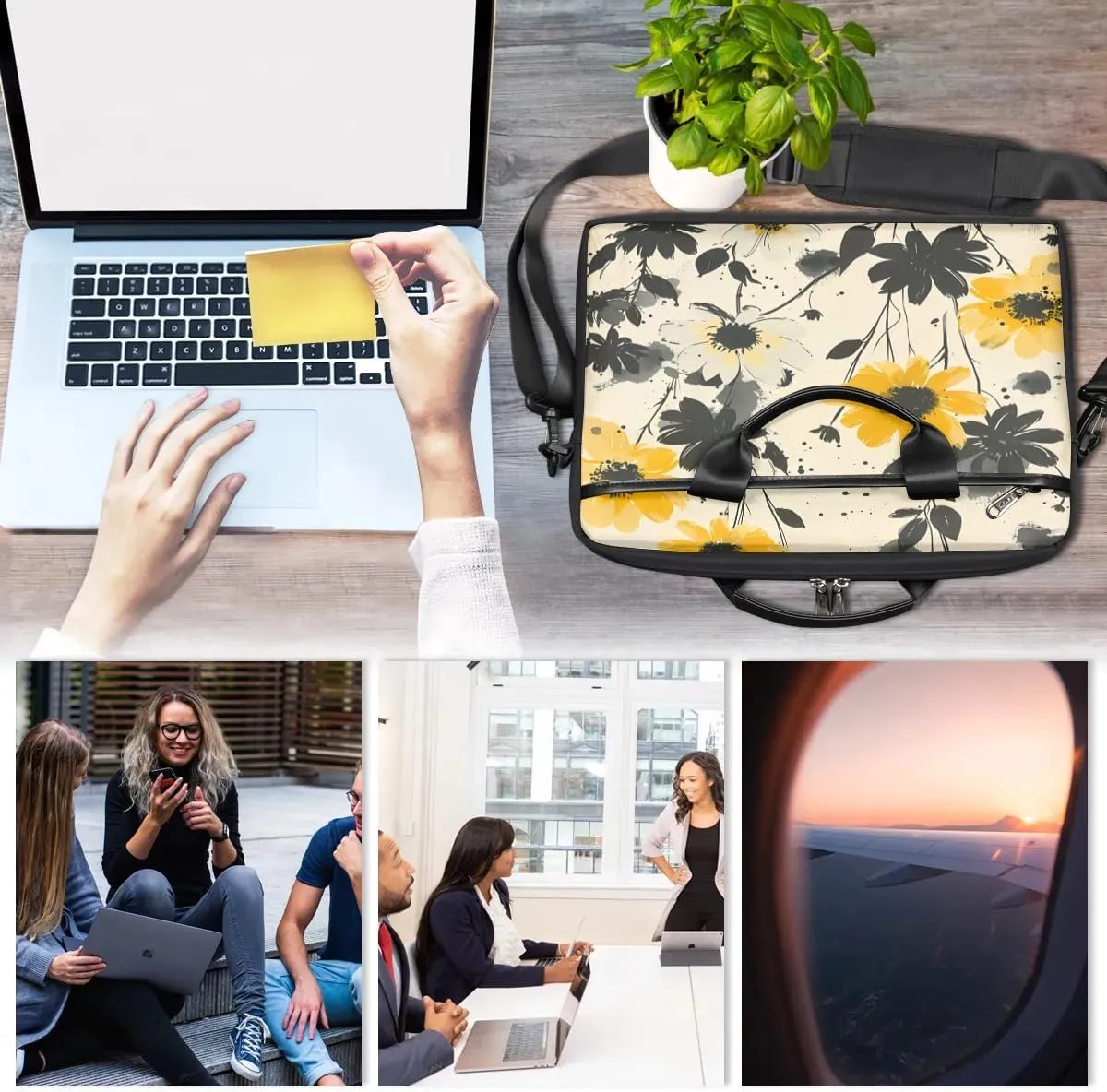 Laptop Shoulder Bag for 13-15 Inch Waterproof Laptop Sleeve Case Bag Slim Computer Carry Case Computer Cases for Laptops