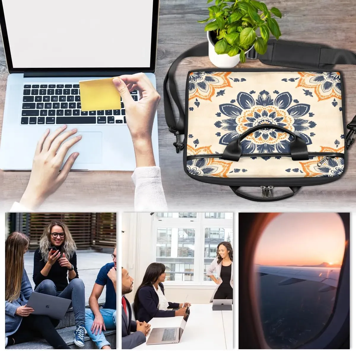 Laptop Shoulder Bag for 13-15 Inch Waterproof Laptop Sleeve Case Bag Slim Computer Carry Case Computer Cases for Laptops