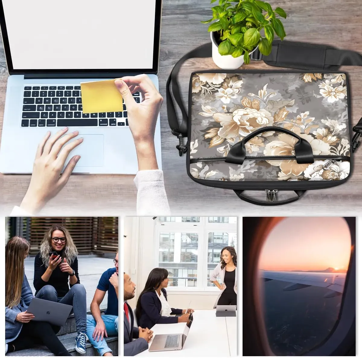Laptop Shoulder Bag for 13-15 Inch Waterproof Laptop Sleeve Case Bag Slim Computer Carry Case Computer Cases for Laptops