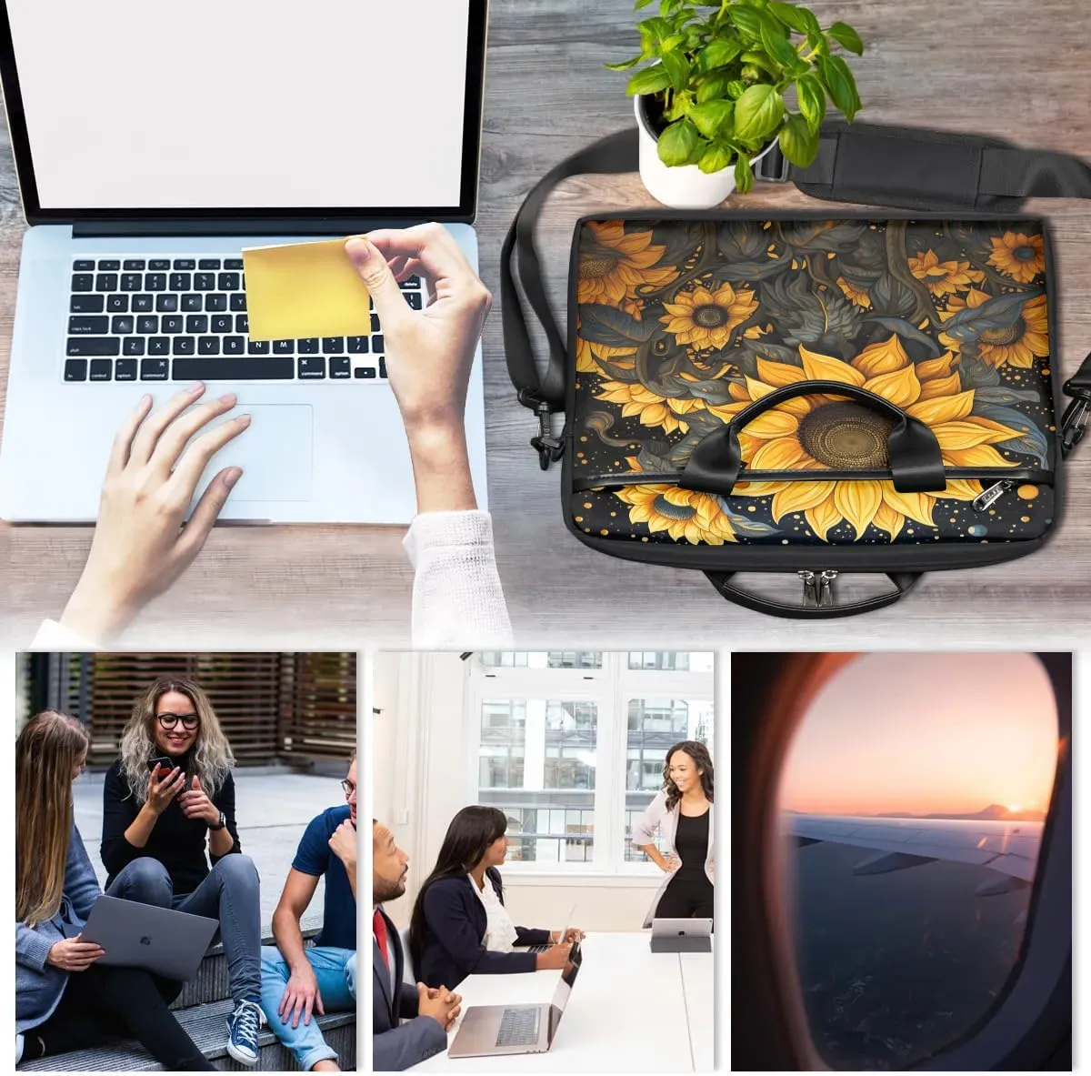 Laptop Shoulder Bag for 13-15 Inch Waterproof Laptop Sleeve Case Bag Slim Computer Carry Case Computer Cases for Laptops