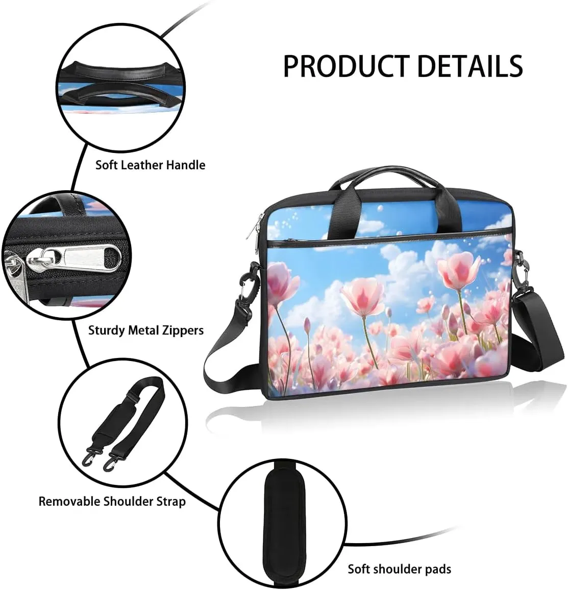 Laptop Shoulder Bag for 13-15 Inch Waterproof Laptop Sleeve Case Bag Slim Computer Carry Case Computer Cases for Laptops
