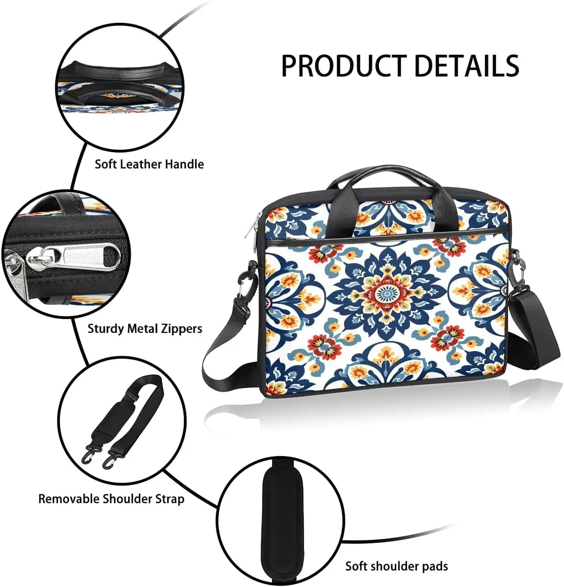 Laptop Shoulder Bag for 13-15 Inch Waterproof Laptop Sleeve Case Bag Slim Computer Carry Case Computer Cases for Laptops