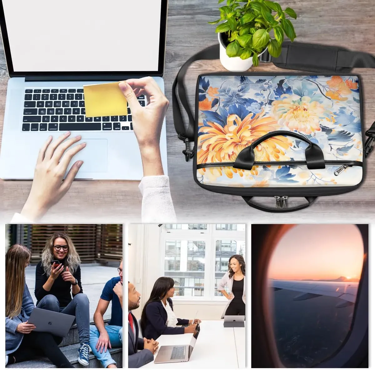 Laptop Shoulder Bag for 13-15 Inch Waterproof Laptop Sleeve Case Bag Slim Computer Carry Case Computer Cases for Laptops