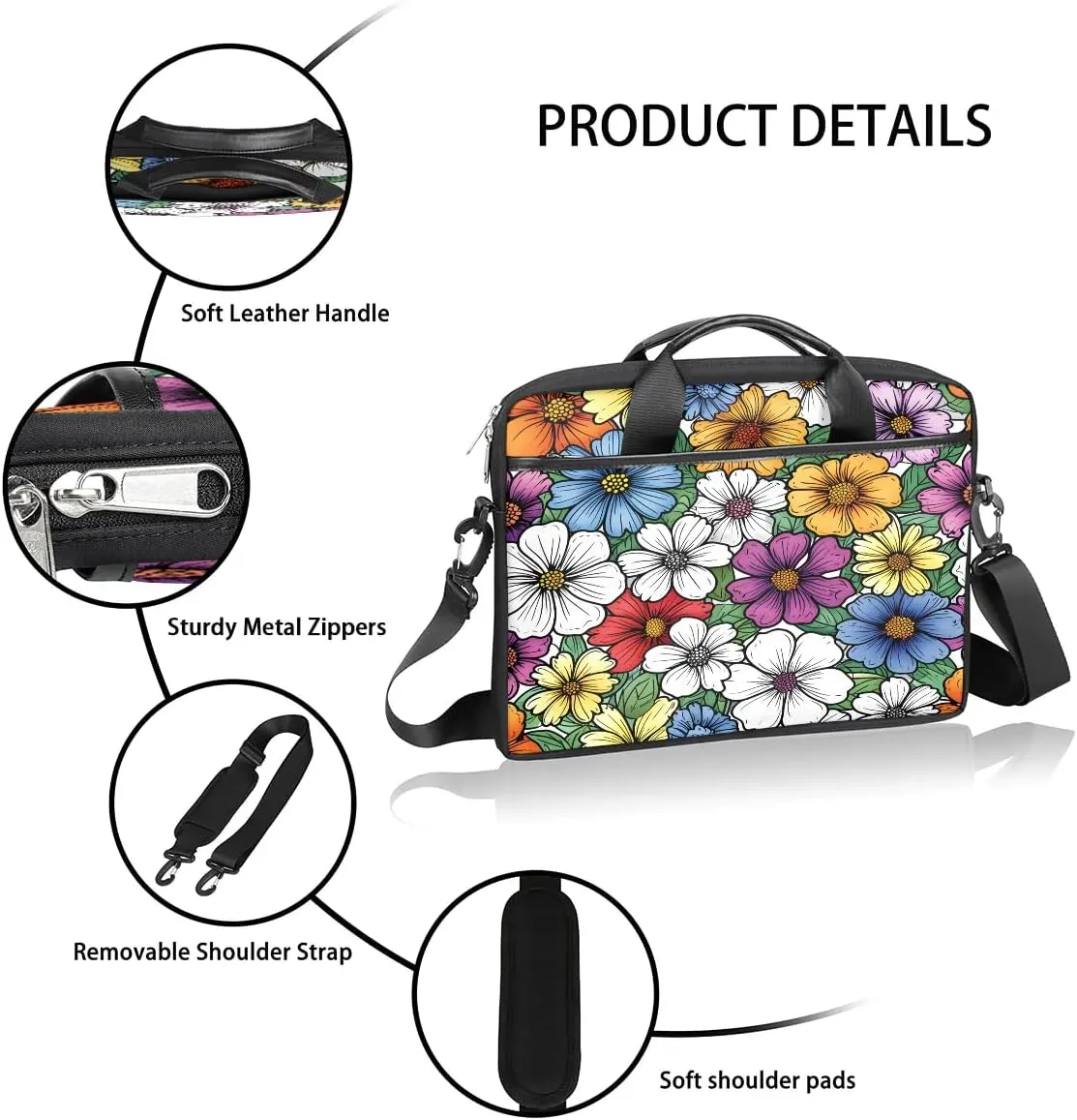 Laptop Shoulder Bag for 13-15 Inch Waterproof Laptop Sleeve Case Bag Slim Computer Carry Case Computer Cases for Laptops