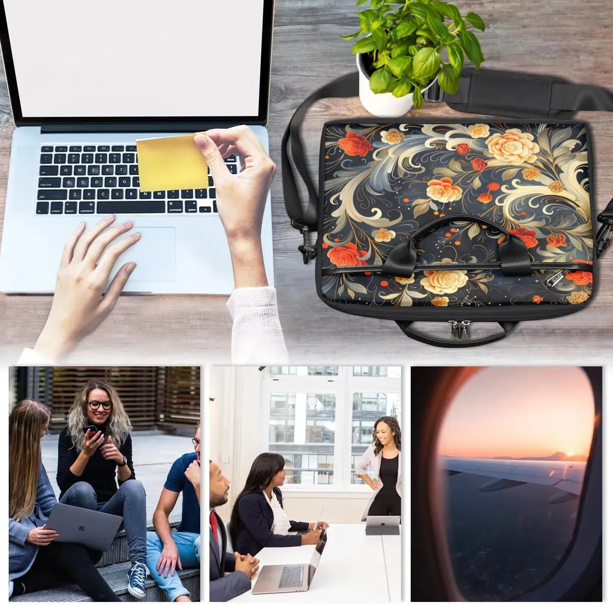 Laptop Shoulder Bag for 13-15 Inch Waterproof Laptop Sleeve Case Bag Slim Computer Carry Case Computer Cases for Laptops