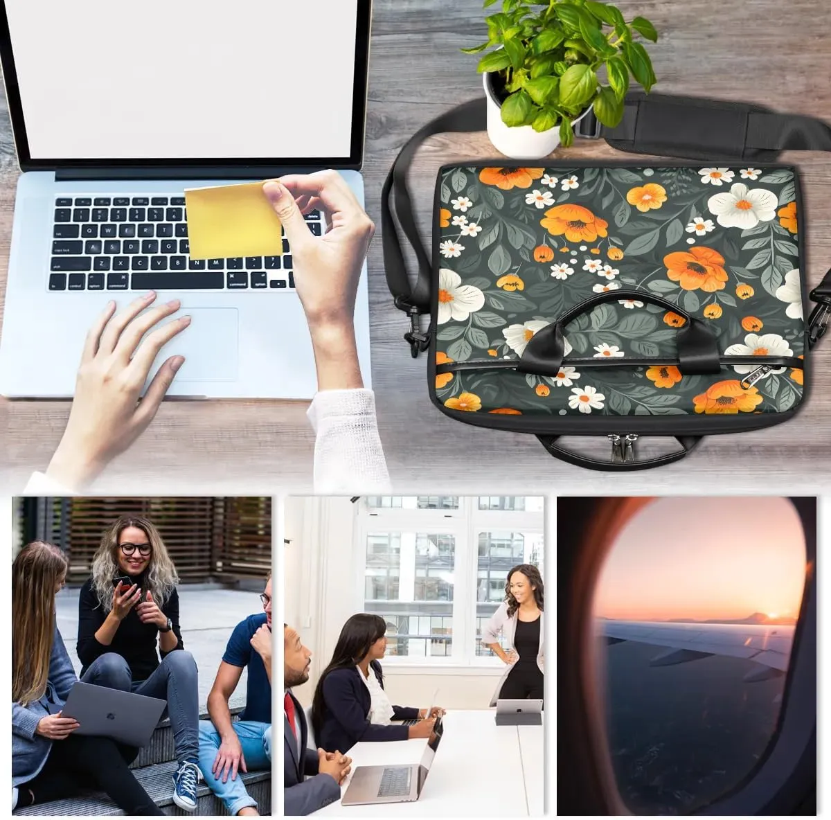 Laptop Shoulder Bag for 13-15 Inch Waterproof Laptop Sleeve Case Bag Slim Computer Carry Case Computer Cases for Laptops