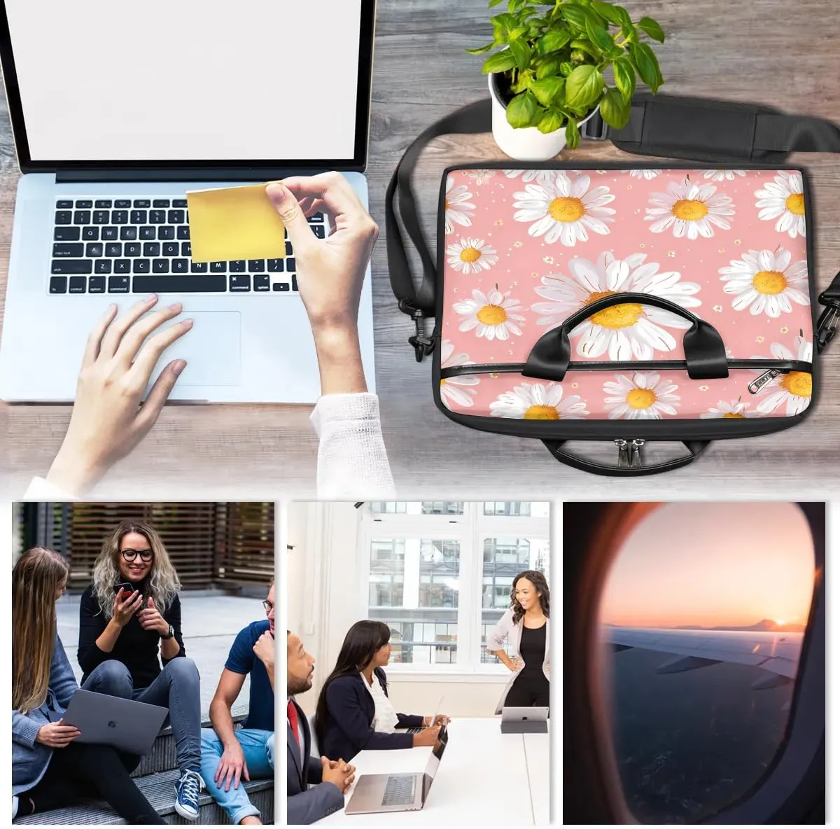 Laptop Shoulder Bag for 13-15 Inch Waterproof Laptop Sleeve Case Bag Slim Computer Carry Case Computer Cases for Laptops