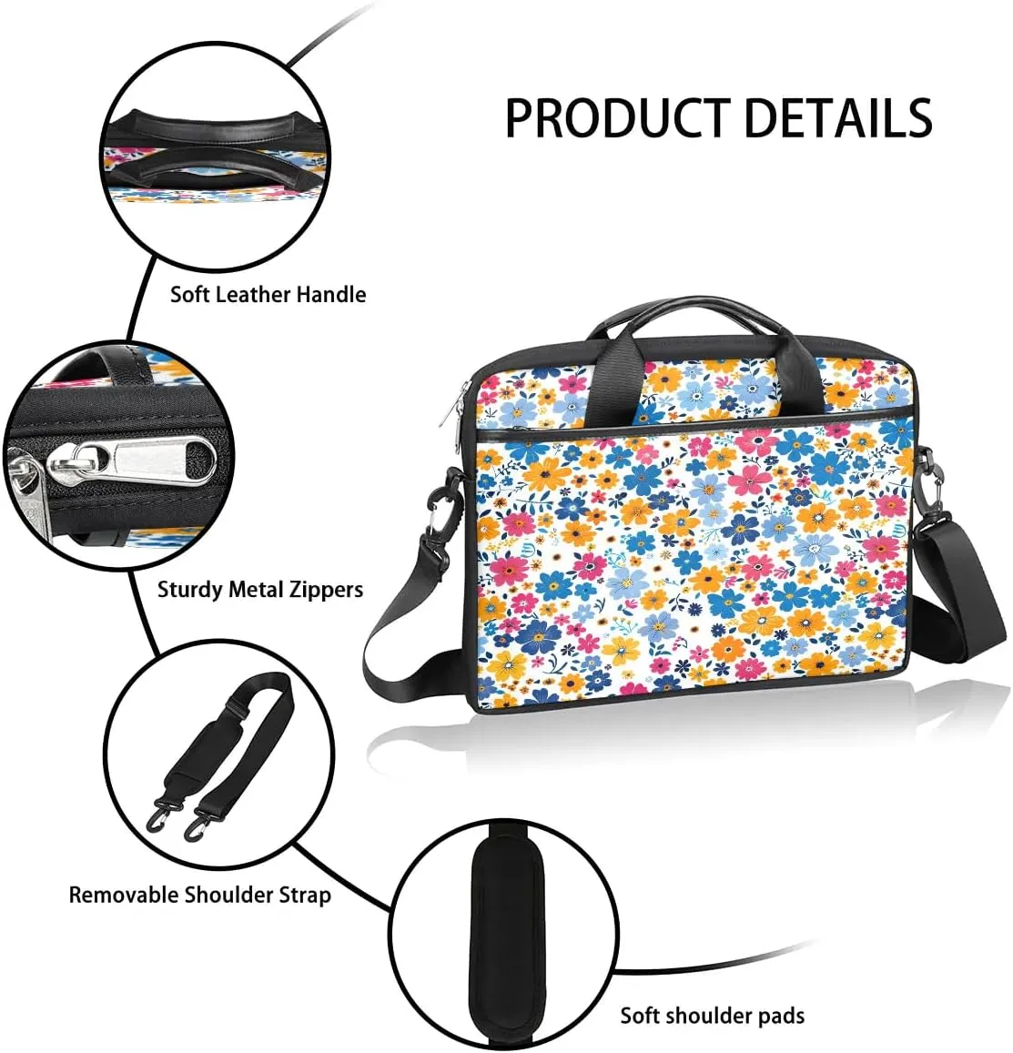 Laptop Shoulder Bag for 13-15 Inch Waterproof Laptop Sleeve Case Bag Slim Computer Carry Case Computer Cases for Laptops