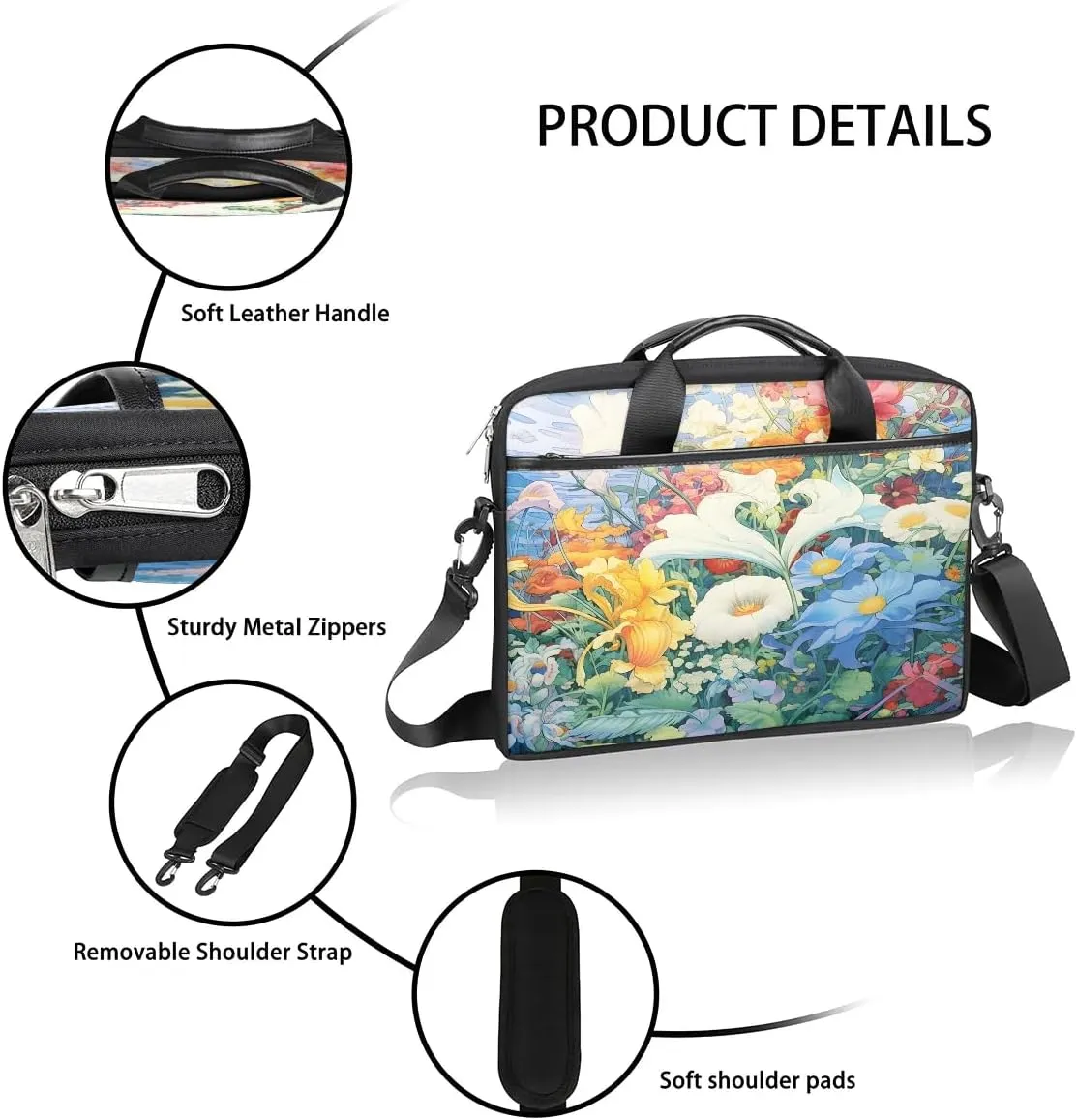 Laptop Shoulder Bag for 13-15 Inch Waterproof Laptop Sleeve Case Bag Slim Computer Carry Case Computer Cases for Laptops