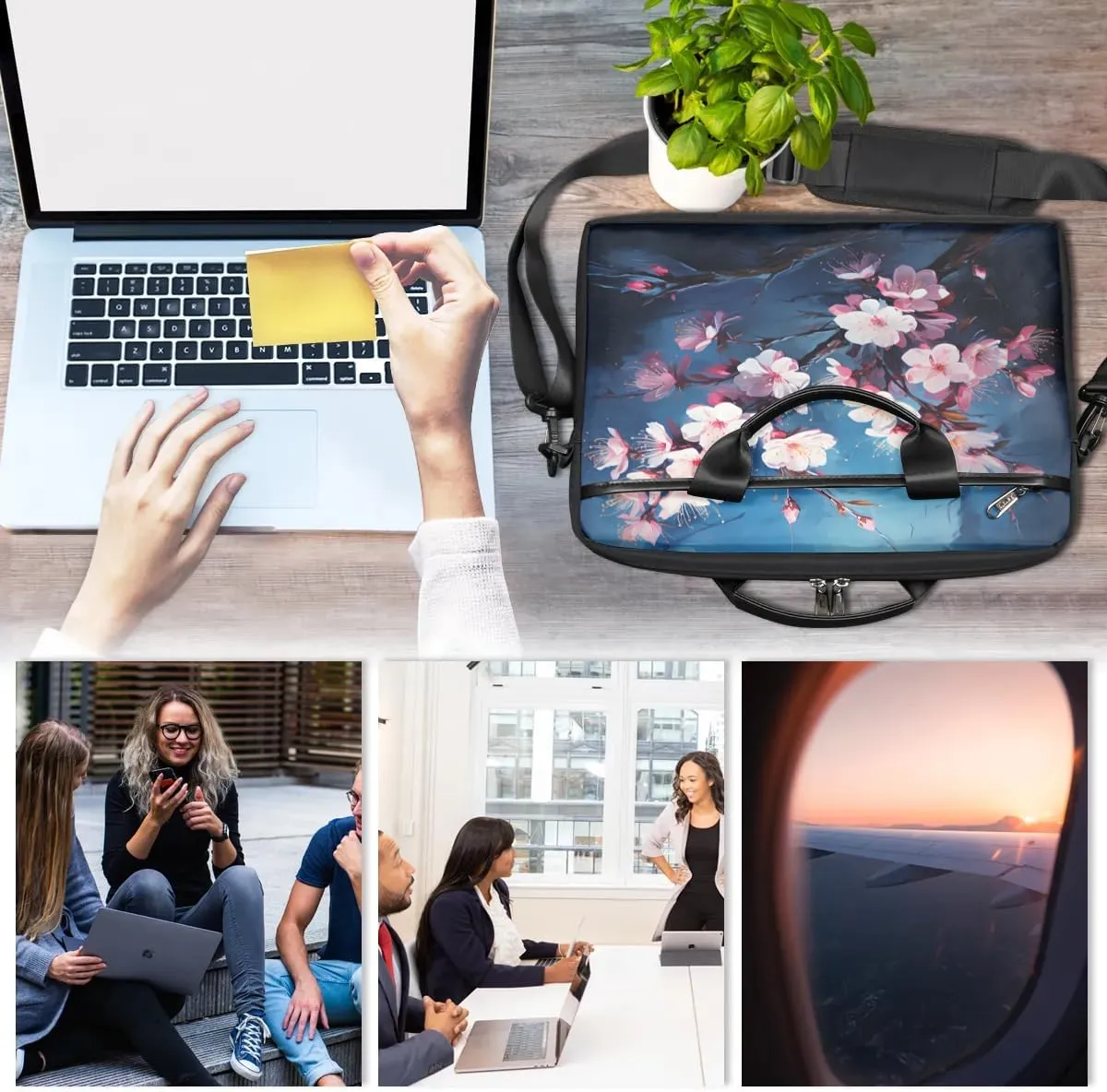 Laptop Shoulder Bag for 13-15 Inch Waterproof Laptop Sleeve Case Bag Slim Computer Carry Case Computer Cases for Laptops