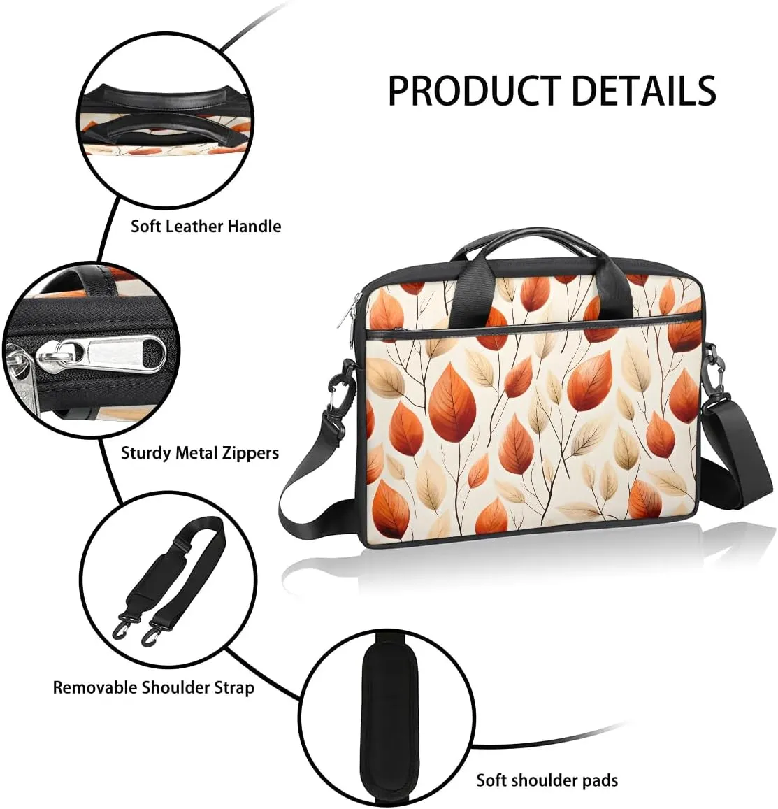 Laptop Shoulder Bag for 13-15 Inch Waterproof Laptop Sleeve Case Bag Slim Computer Carry Case Computer Cases for Laptops