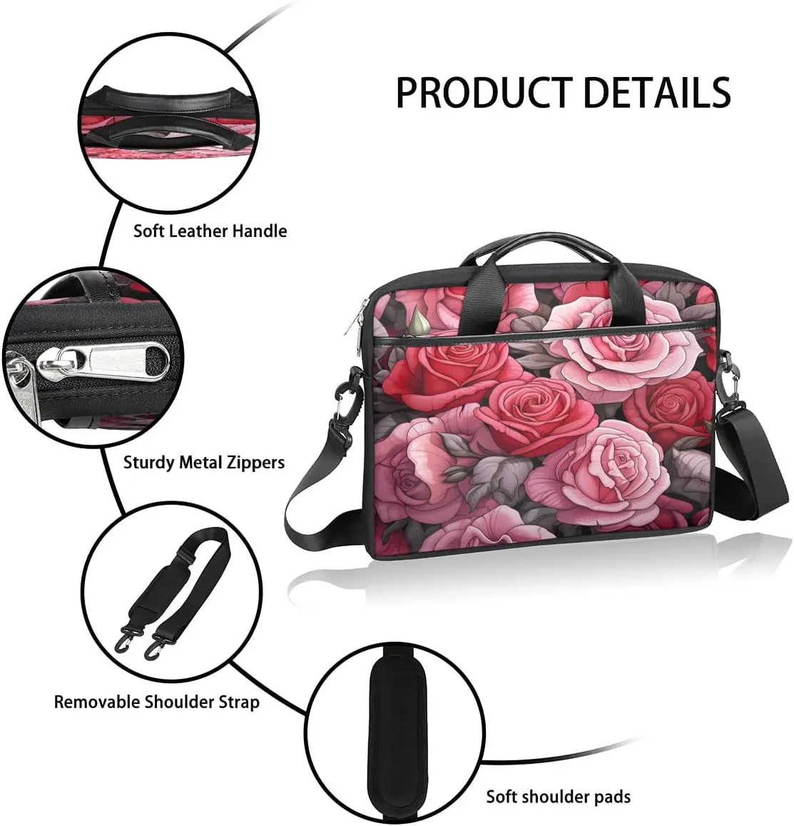 Laptop Shoulder Bag for 13-15 Inch Waterproof Laptop Sleeve Case Bag Slim Computer Carry Case Computer Cases for Laptops