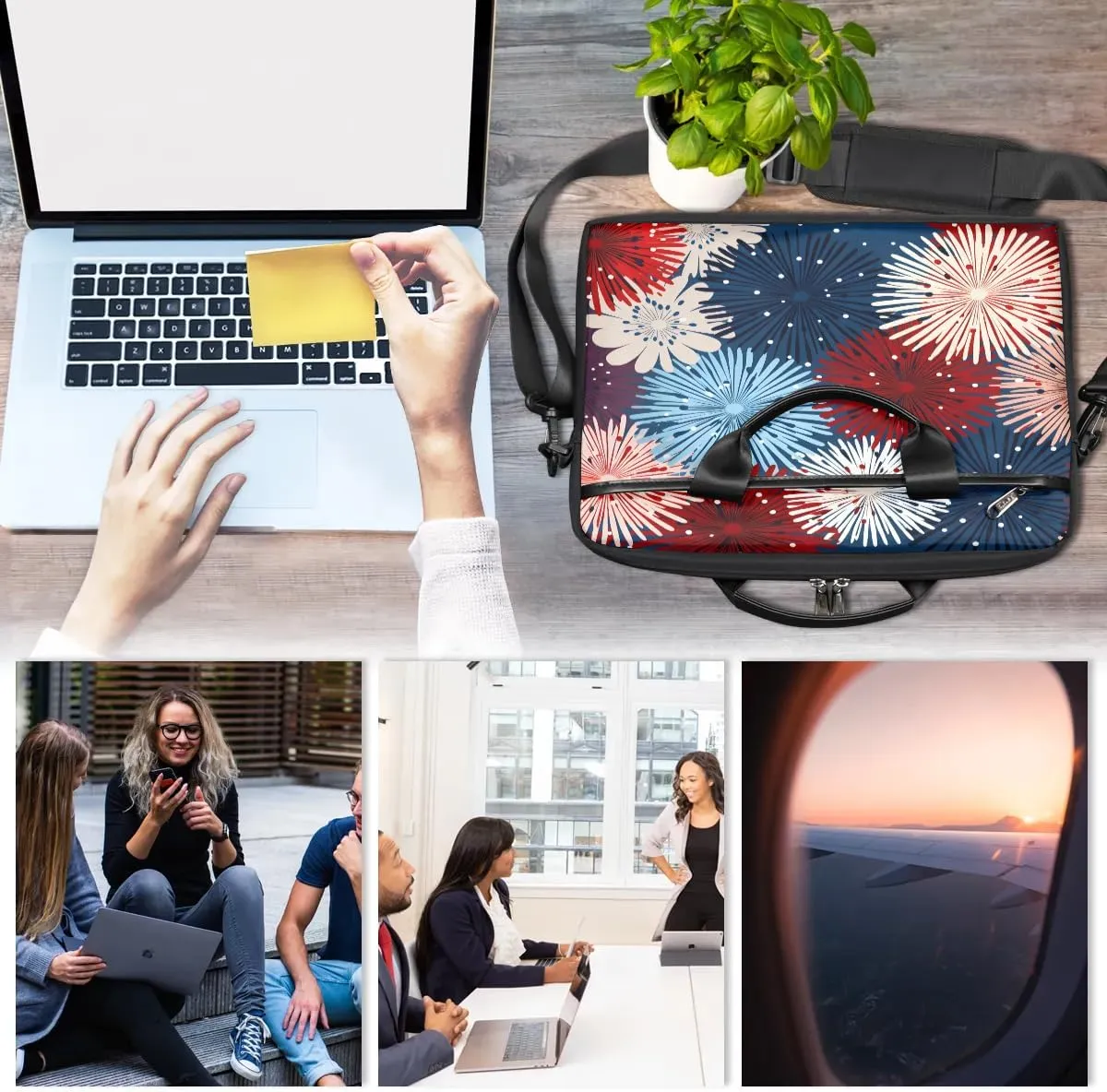 Laptop Shoulder Bag for 13-15 Inch Waterproof Laptop Sleeve Case Bag Slim Computer Carry Case Computer Cases for Laptops