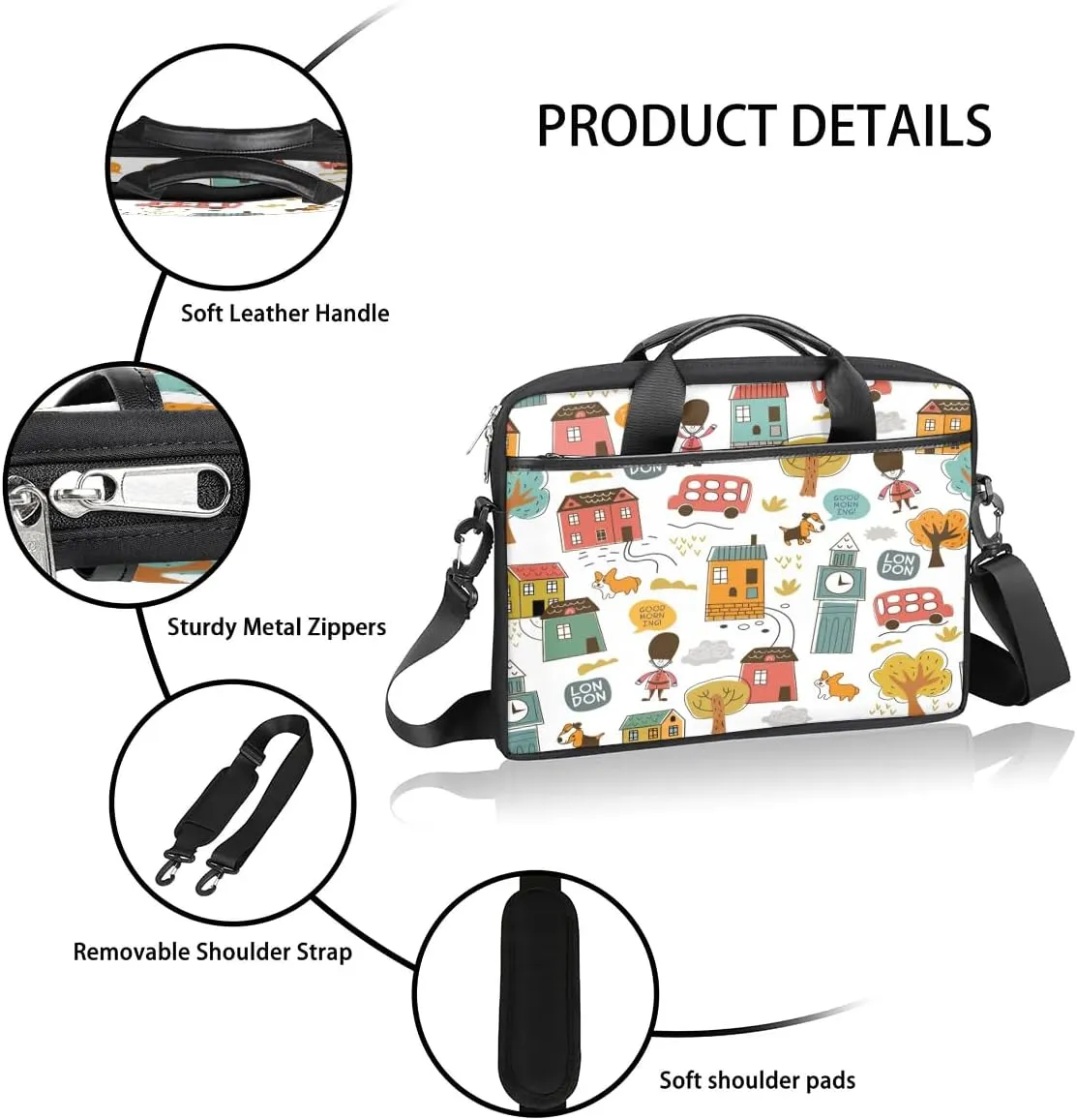 Laptop Shoulder Bag for 13-15 Inch Waterproof Laptop Sleeve Case Bag Slim Computer Carry Case Computer Cases for Laptops