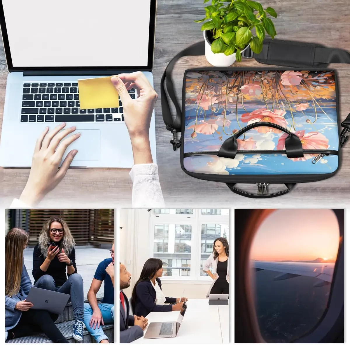 Laptop Shoulder Bag for 13-15 Inch Waterproof Laptop Sleeve Case Bag Slim Computer Carry Case Computer Cases for Laptops