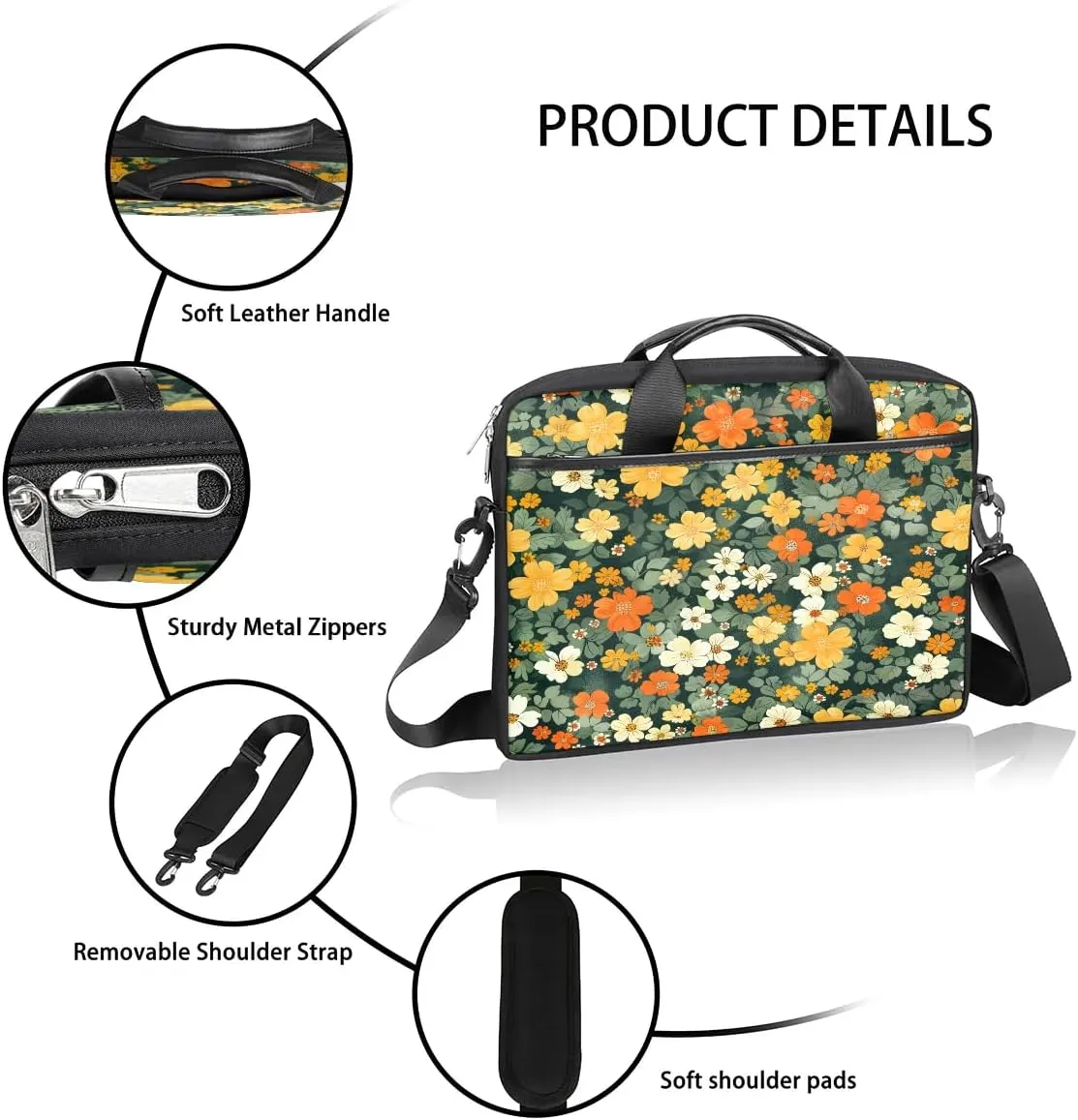 Laptop Shoulder Bag for 13-15 Inch Waterproof Laptop Sleeve Case Bag Slim Computer Carry Case Computer Cases for Laptops