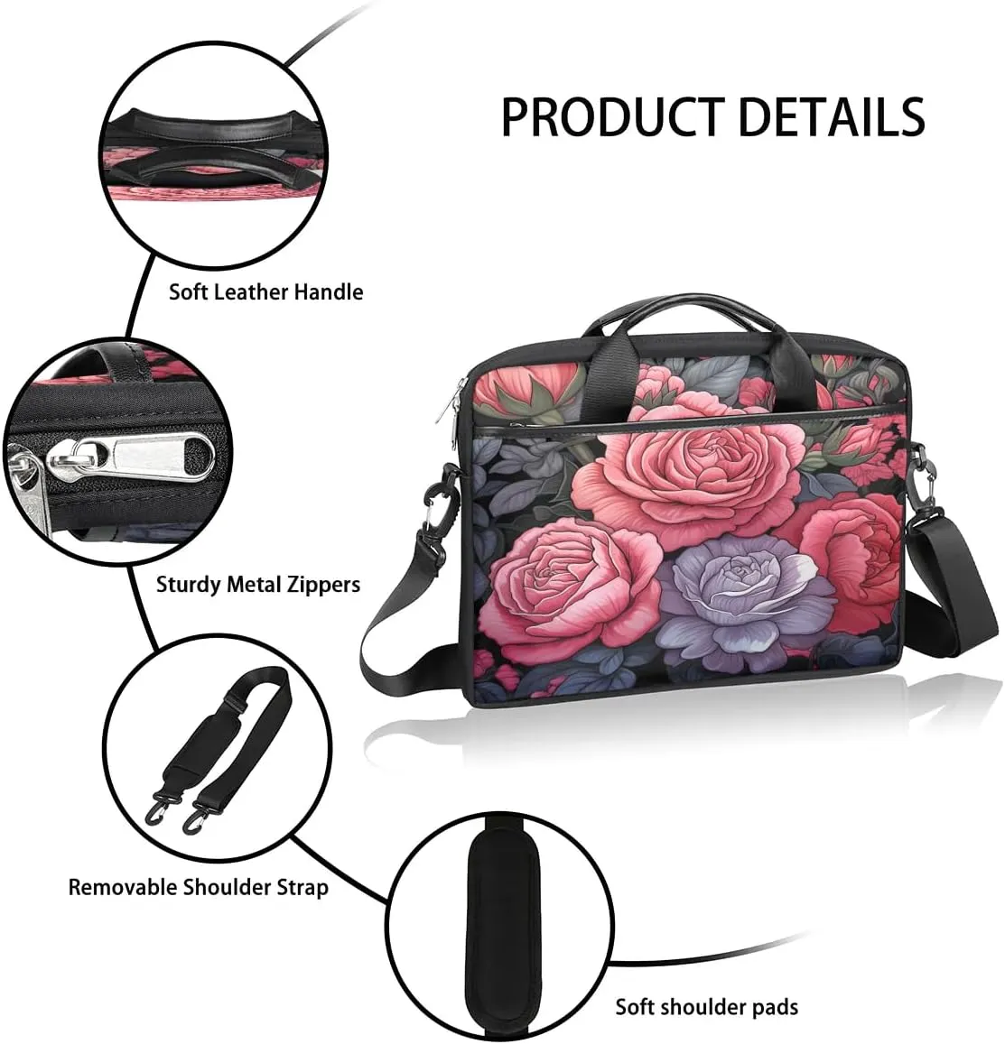 Laptop Shoulder Bag for 13-15 Inch Waterproof Laptop Sleeve Case Bag Slim Computer Carry Case Computer Cases for Laptops