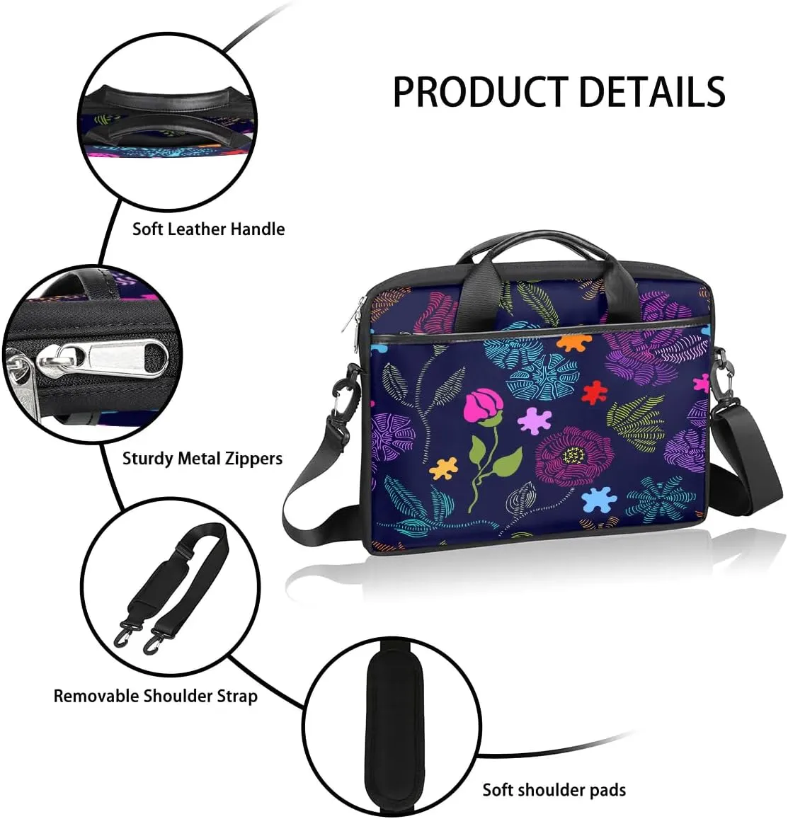 Laptop Shoulder Bag for 13-15 Inch Waterproof Laptop Sleeve Case Bag Slim Computer Carry Case Computer Cases for Laptops