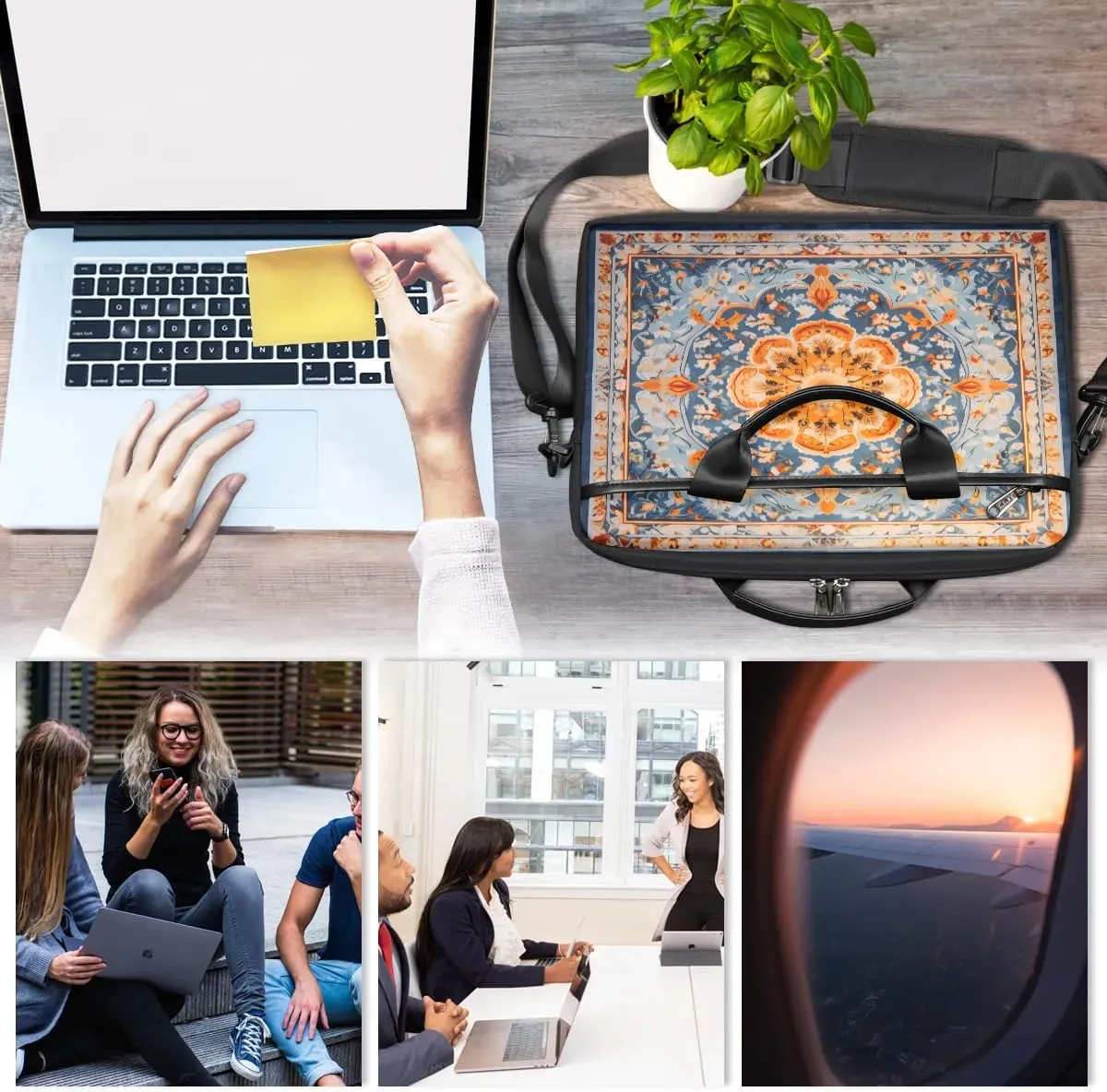 Laptop Shoulder Bag for 13-15 Inch Waterproof Laptop Sleeve Case Bag Slim Computer Carry Case Computer Cases for Laptops
