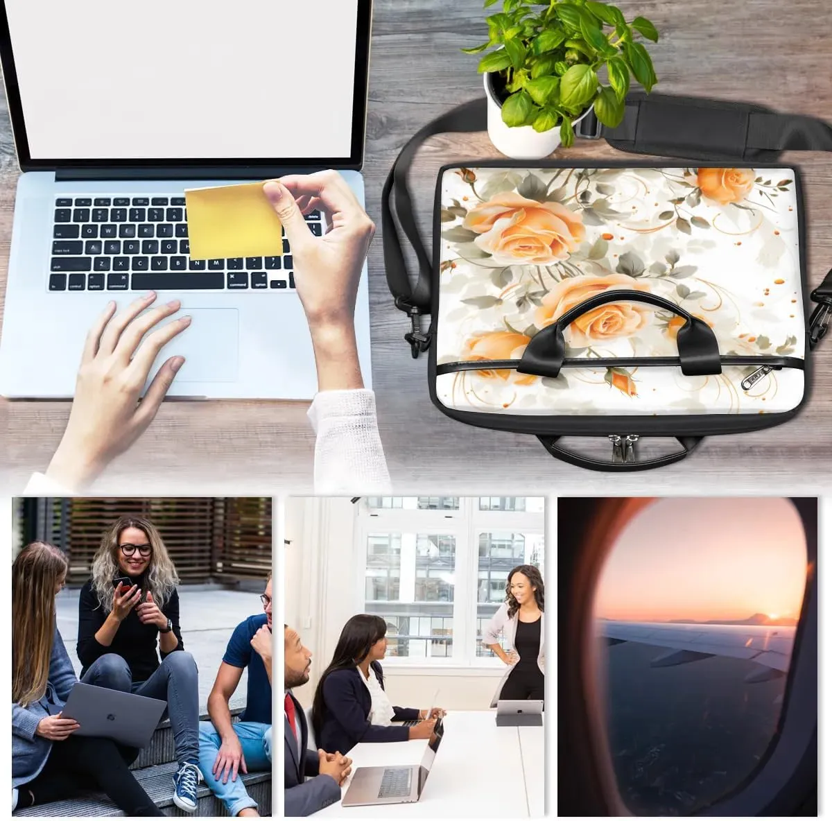 Laptop Shoulder Bag for 13-15 Inch Waterproof Laptop Sleeve Case Bag Slim Computer Carry Case Computer Cases for Laptops