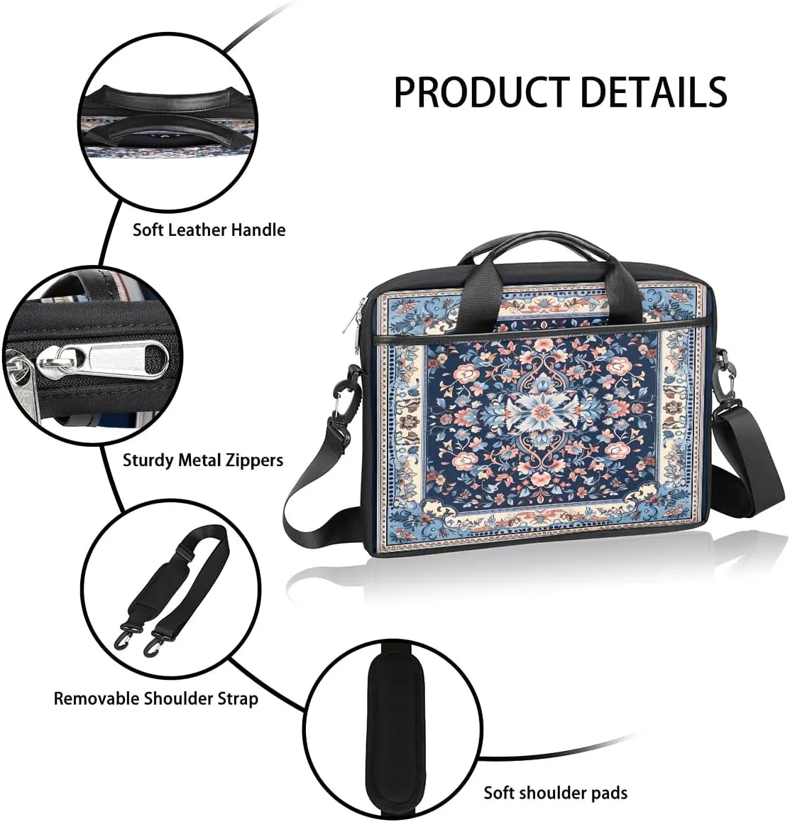 Laptop Shoulder Bag for 13-15 Inch Waterproof Laptop Sleeve Case Bag Slim Computer Carry Case Computer Cases for Laptops