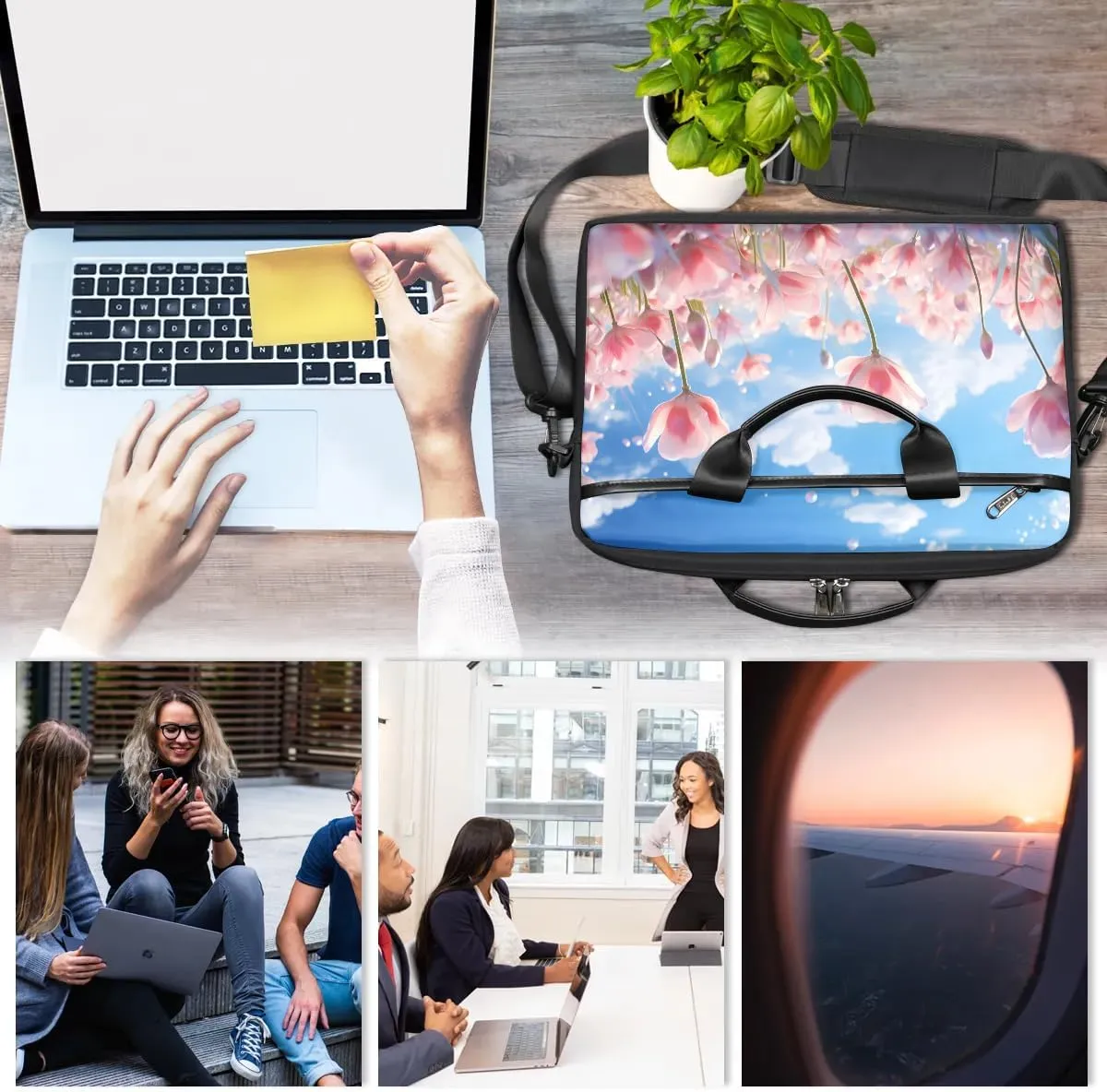 Laptop Shoulder Bag for 13-15 Inch Waterproof Laptop Sleeve Case Bag Slim Computer Carry Case Computer Cases for Laptops