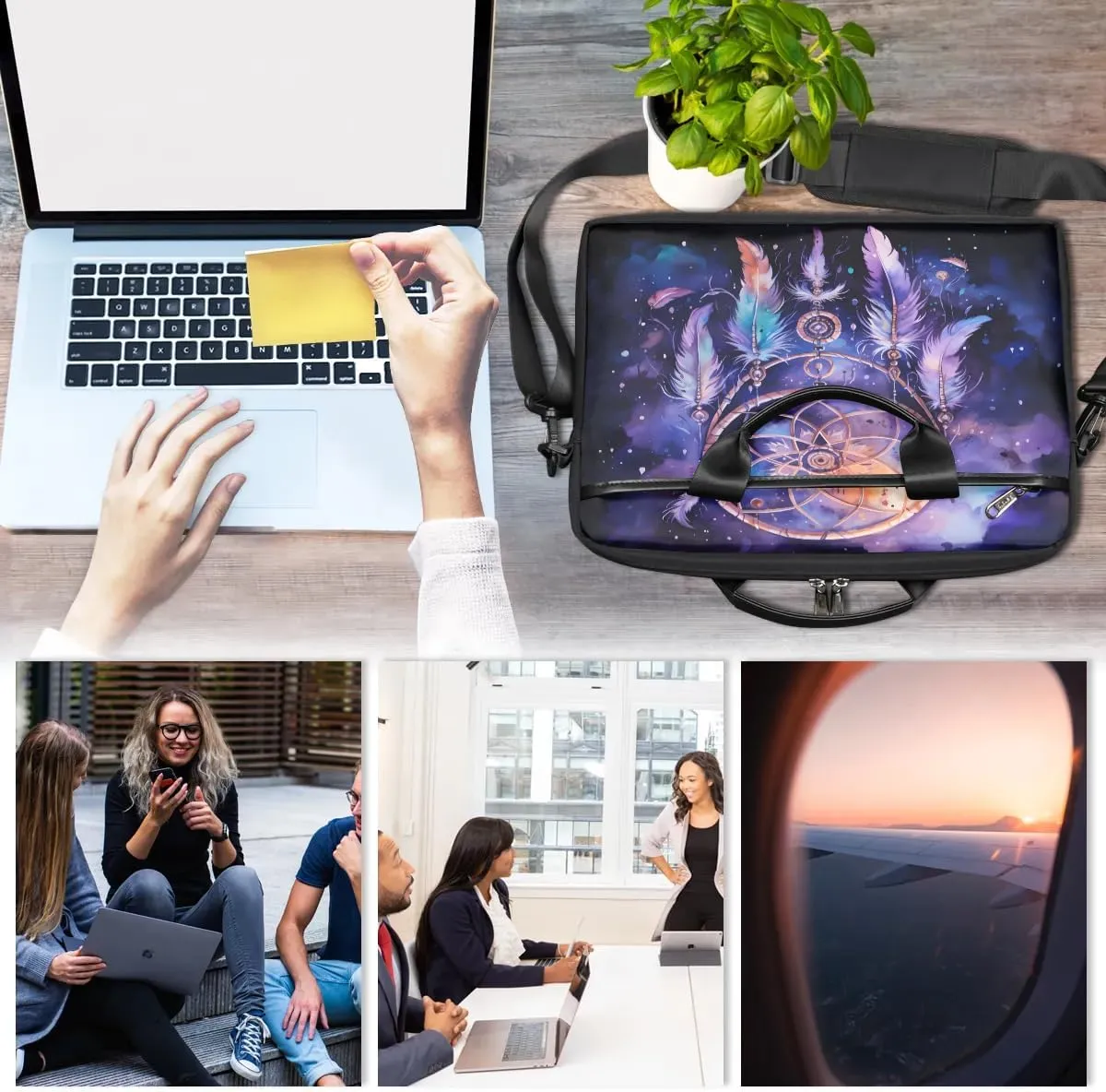 Laptop Shoulder Bag for 13-15 Inch Waterproof Laptop Sleeve Case Bag Slim Computer Carry Case Computer Cases for Laptops